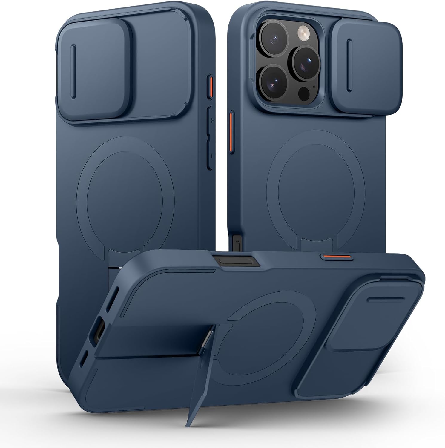 SURITCH for iPhone 12/12 Pro Case with Magnetic Camera Slide Cover and Adjustable Kickstand, Compatible with MagSafe, Shockproof Bumper Case Slim Protective Cover for iPhone 12/12 Pro 6.1 Inch, Black