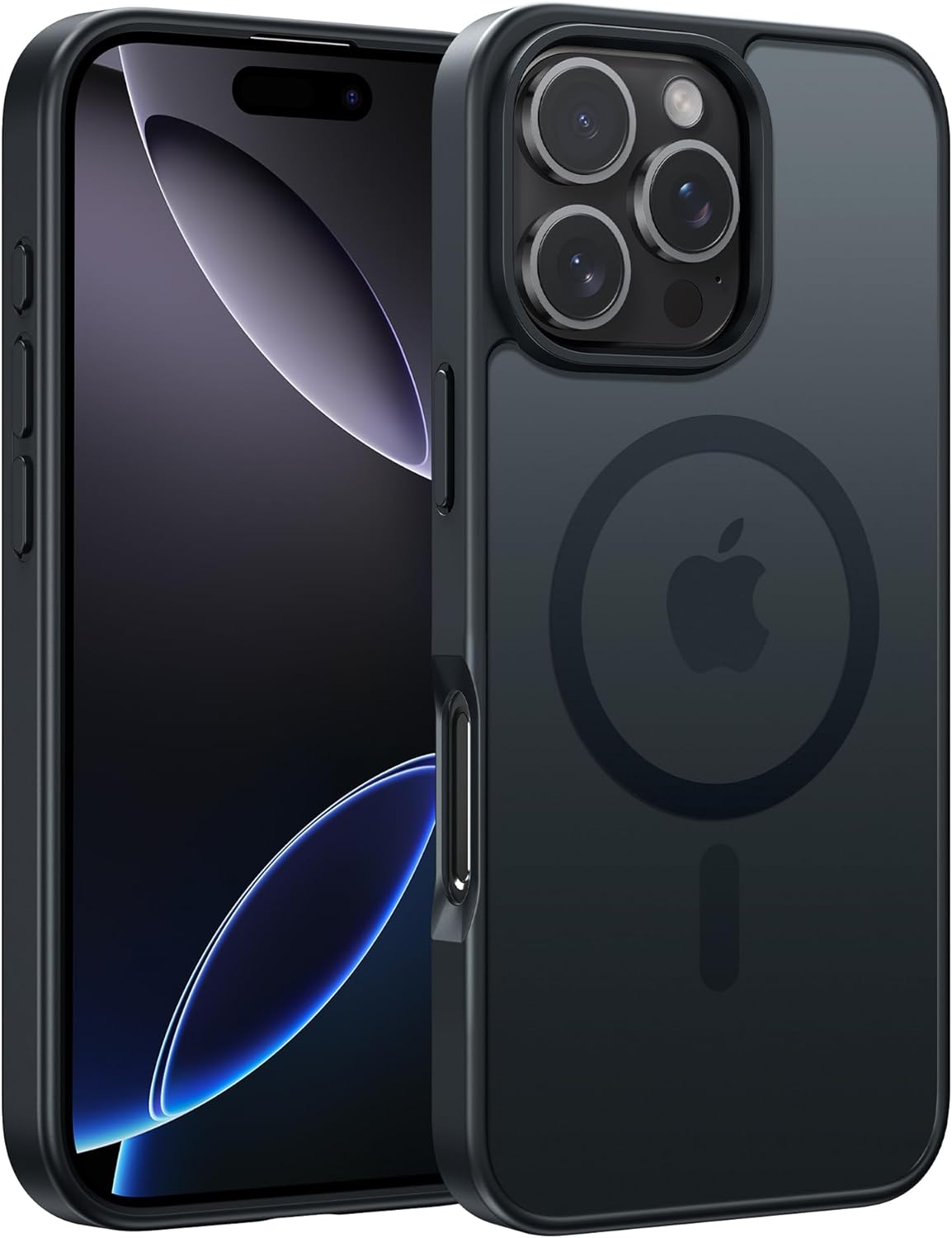 FNTCASE for iPhone 12 Phone Case: for iPhone 12 Pro Magnetic Matte Textured Military Grade Drop Protection Translucent Cell Cover - Slim Durable Shockproof Protective Bumper