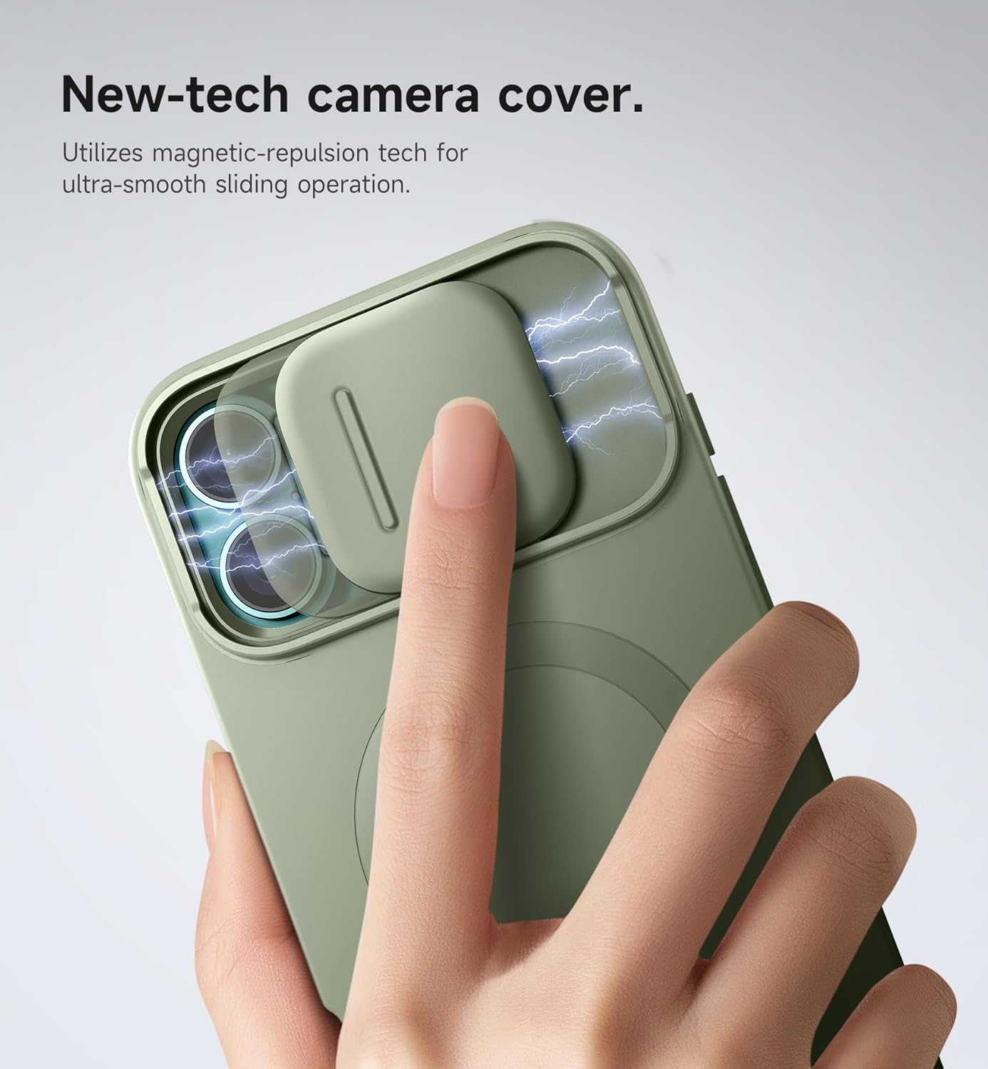 SURITCH for iPhone 12/12 Pro Case with Magnetic Camera Slide Cover and Adjustable Kickstand, Compatible with MagSafe, Shockproof Bumper Case Slim Protective Cover for iPhone 12/12 Pro 6.1 Inch, Black