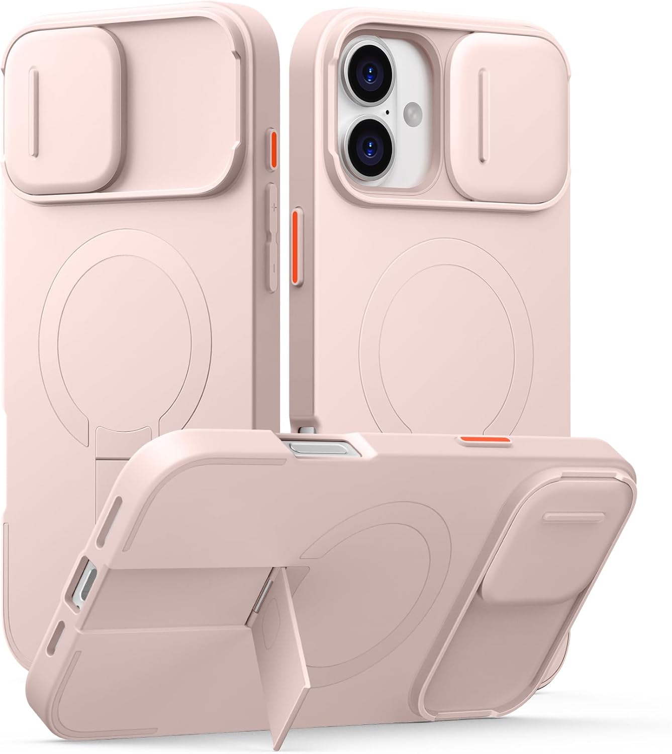 SURITCH for iPhone 12/12 Pro Case with Magnetic Camera Slide Cover and Adjustable Kickstand, Compatible with MagSafe, Shockproof Bumper Case Slim Protective Cover for iPhone 12/12 Pro 6.1 Inch, Black