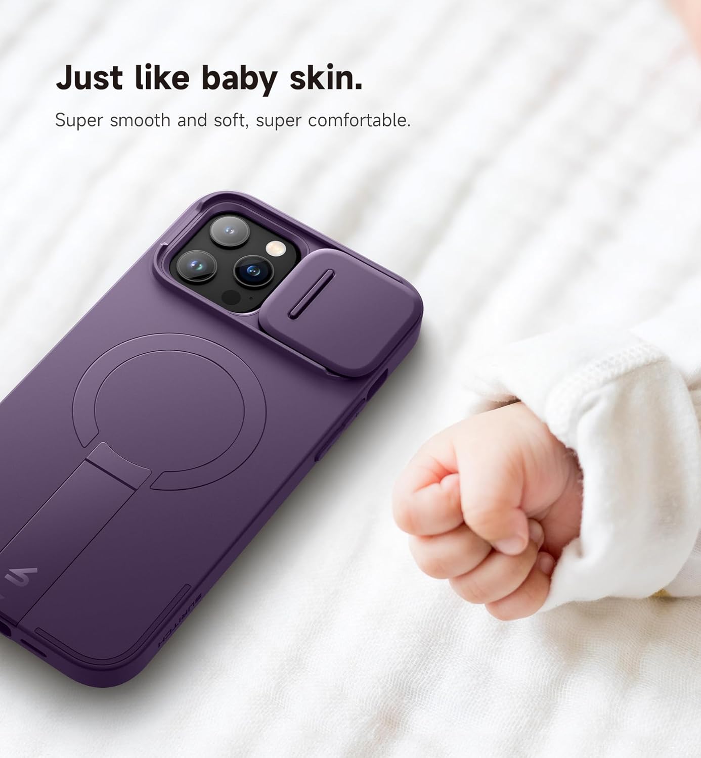 SURITCH for iPhone 12/12 Pro Case with Magnetic Camera Slide Cover and Adjustable Kickstand, Compatible with MagSafe, Shockproof Bumper Case Slim Protective Cover for iPhone 12/12 Pro 6.1 Inch, Black