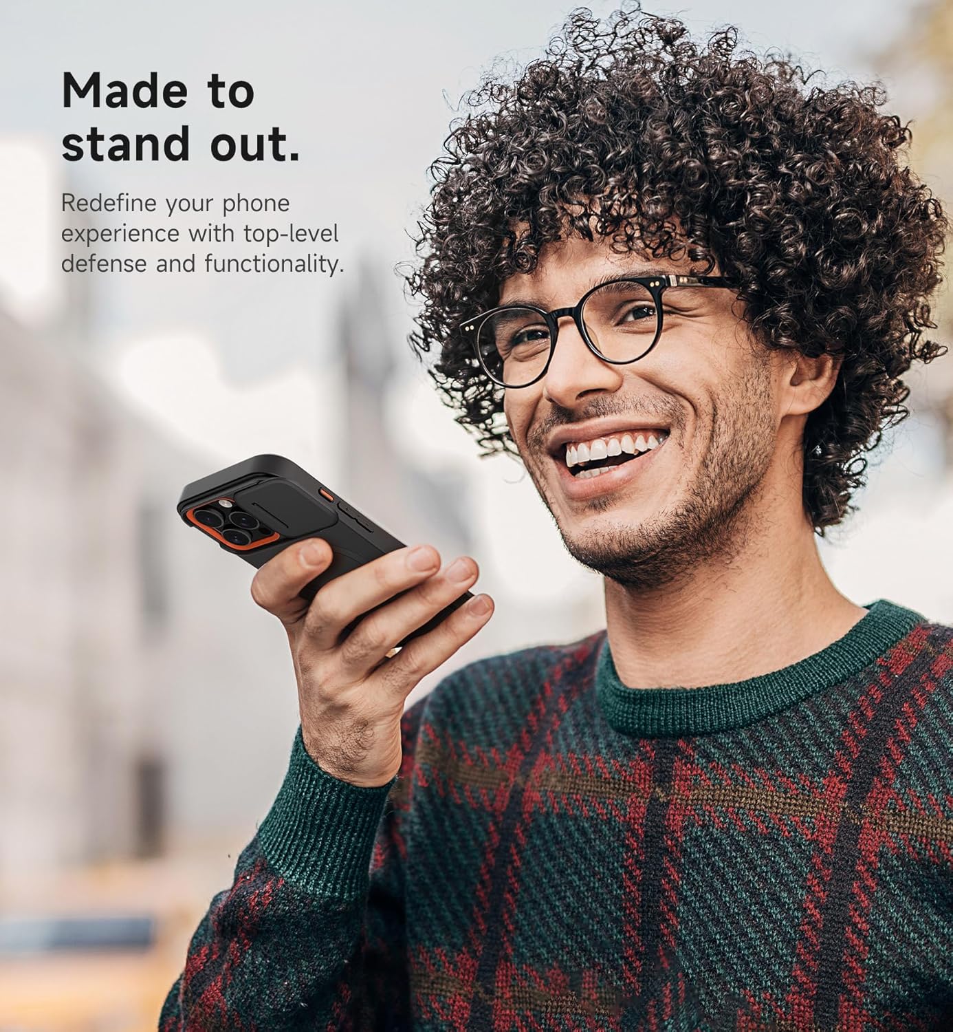 SURITCH for iPhone 12/12 Pro Case with Magnetic Camera Slide Cover and Adjustable Kickstand, Compatible with MagSafe, Shockproof Bumper Case Slim Protective Cover for iPhone 12/12 Pro 6.1 Inch, Black