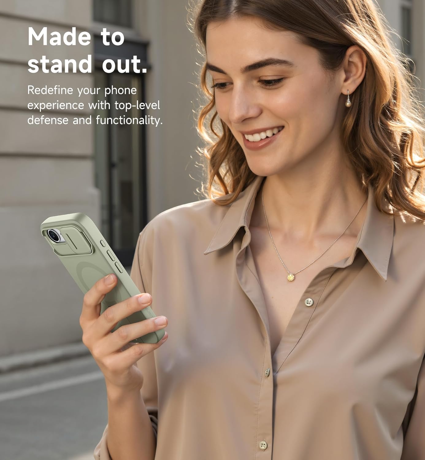 SURITCH for iPhone 12/12 Pro Case with Magnetic Camera Slide Cover and Adjustable Kickstand, Compatible with MagSafe, Shockproof Bumper Case Slim Protective Cover for iPhone 12/12 Pro 6.1 Inch, Black