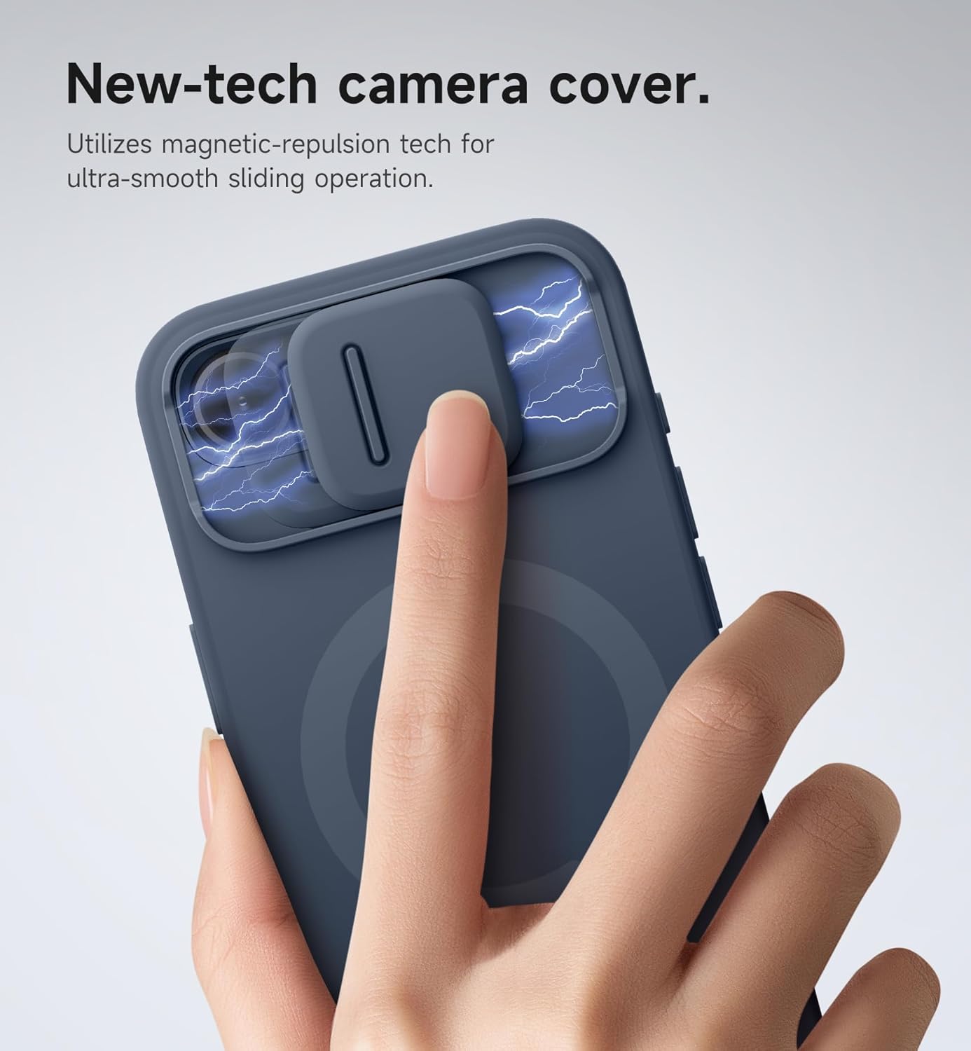 SURITCH for iPhone 12/12 Pro Case with Magnetic Camera Slide Cover and Adjustable Kickstand, Compatible with MagSafe, Shockproof Bumper Case Slim Protective Cover for iPhone 12/12 Pro 6.1 Inch, Black