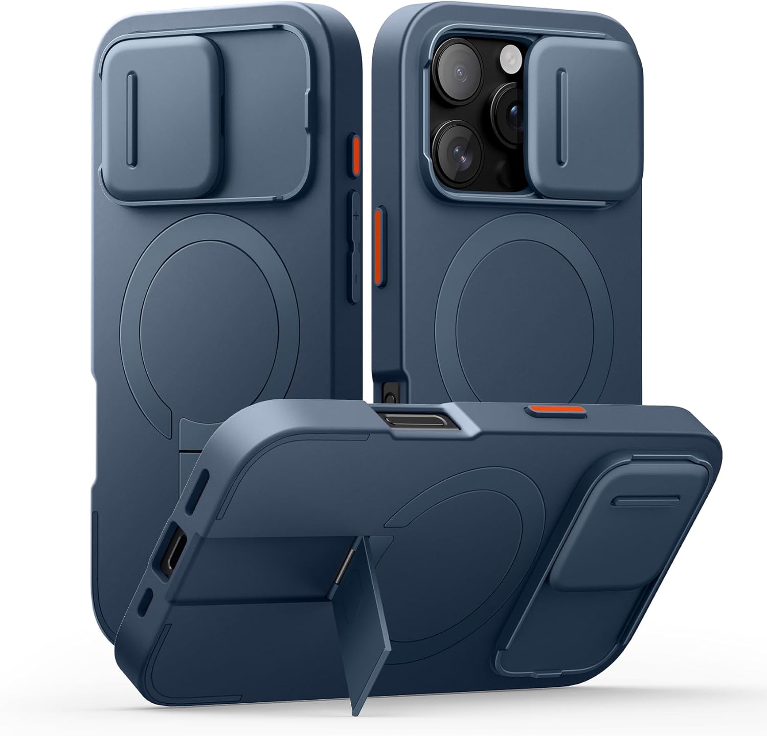 SURITCH for iPhone 12/12 Pro Case with Magnetic Camera Slide Cover and Adjustable Kickstand, Compatible with MagSafe, Shockproof Bumper Case Slim Protective Cover for iPhone 12/12 Pro 6.1 Inch, Black