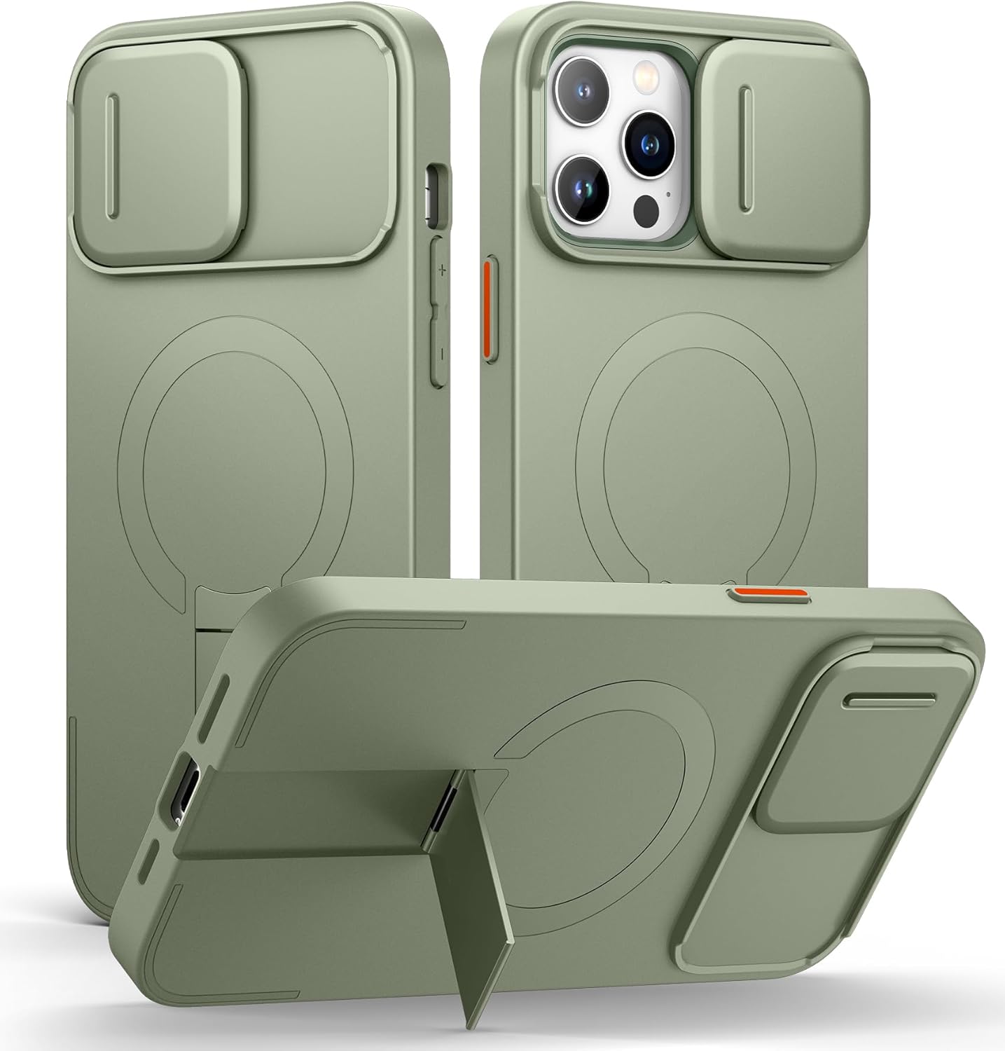 SURITCH for iPhone 12/12 Pro Case with Magnetic Camera Slide Cover and Adjustable Kickstand, Compatible with MagSafe, Shockproof Bumper Case Slim Protective Cover for iPhone 12/12 Pro 6.1 Inch, Black