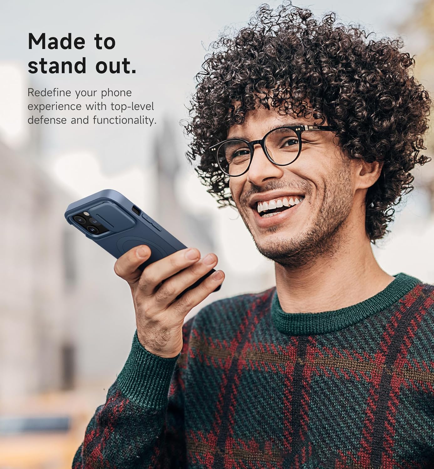 SURITCH for iPhone 12/12 Pro Case with Magnetic Camera Slide Cover and Adjustable Kickstand, Compatible with MagSafe, Shockproof Bumper Case Slim Protective Cover for iPhone 12/12 Pro 6.1 Inch, Black