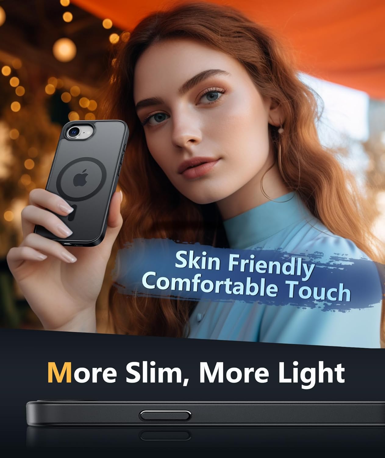 FNTCASE for iPhone 12 Phone Case: for iPhone 12 Pro Magnetic Matte Textured Military Grade Drop Protection Translucent Cell Cover - Slim Durable Shockproof Protective Bumper