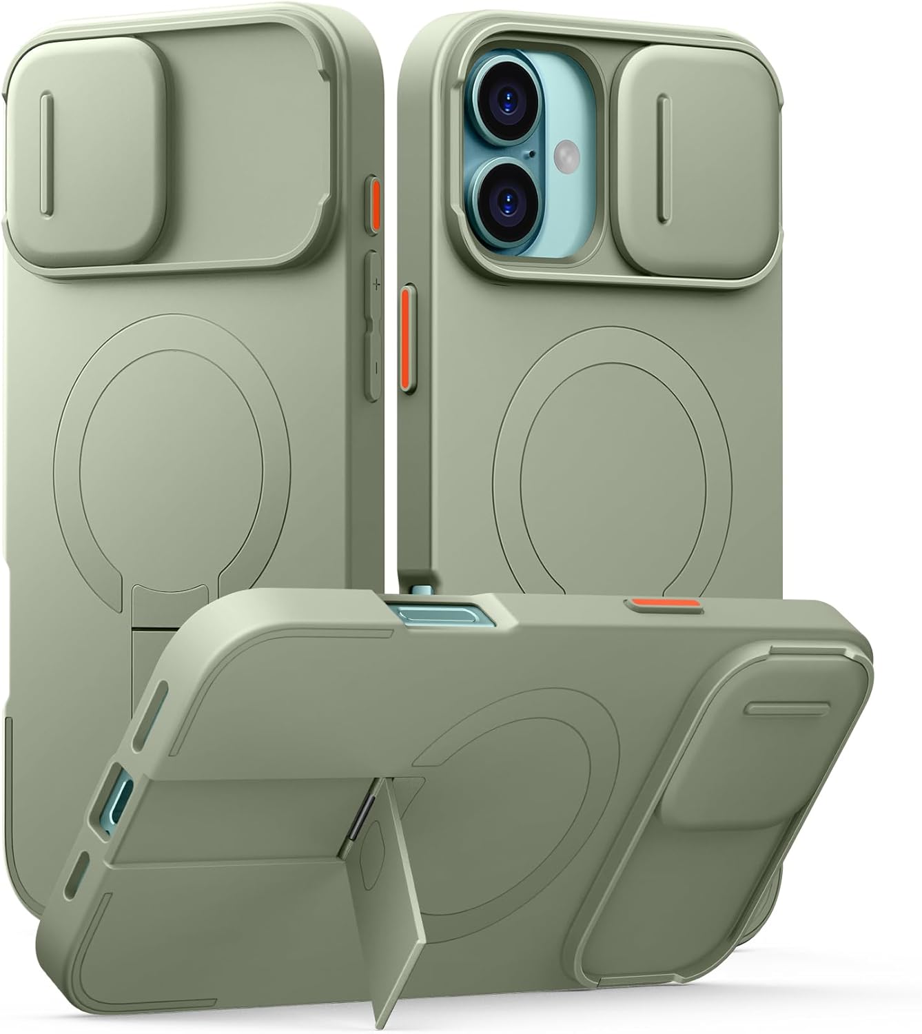 SURITCH for iPhone 12/12 Pro Case with Magnetic Camera Slide Cover and Adjustable Kickstand, Compatible with MagSafe, Shockproof Bumper Case Slim Protective Cover for iPhone 12/12 Pro 6.1 Inch, Black