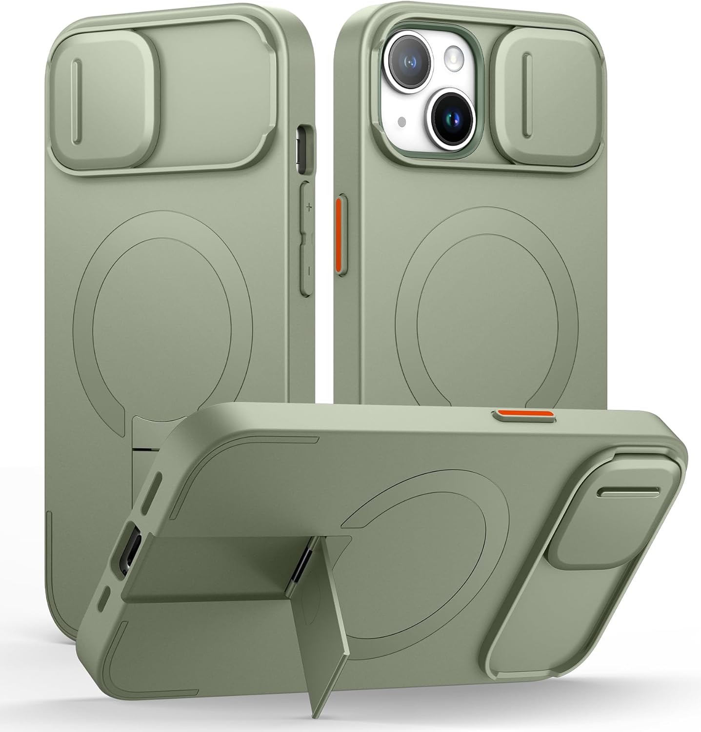 SURITCH for iPhone 12/12 Pro Case with Magnetic Camera Slide Cover and Adjustable Kickstand, Compatible with MagSafe, Shockproof Bumper Case Slim Protective Cover for iPhone 12/12 Pro 6.1 Inch, Black