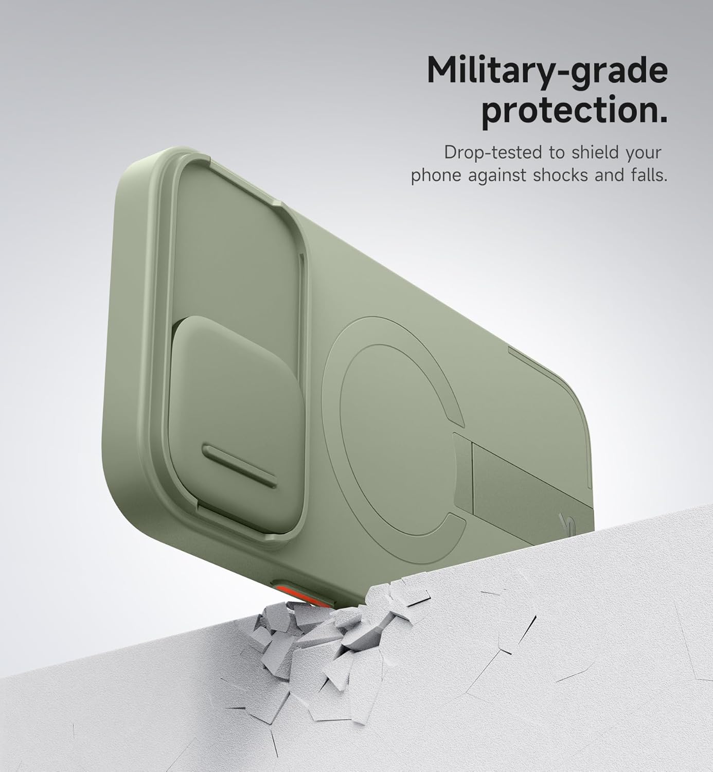 SURITCH for iPhone 12/12 Pro Case with Magnetic Camera Slide Cover and Adjustable Kickstand, Compatible with MagSafe, Shockproof Bumper Case Slim Protective Cover for iPhone 12/12 Pro 6.1 Inch, Black