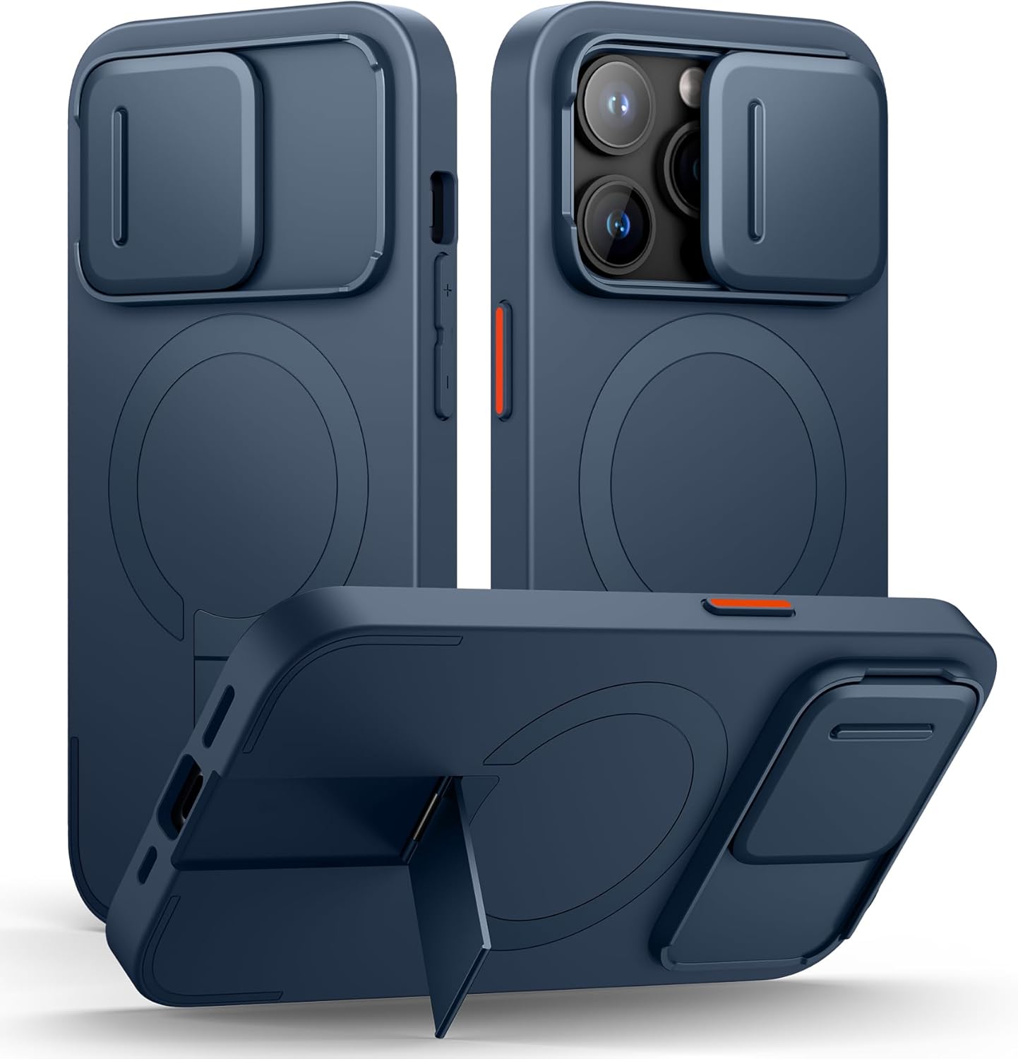 SURITCH for iPhone 12/12 Pro Case with Magnetic Camera Slide Cover and Adjustable Kickstand, Compatible with MagSafe, Shockproof Bumper Case Slim Protective Cover for iPhone 12/12 Pro 6.1 Inch, Black