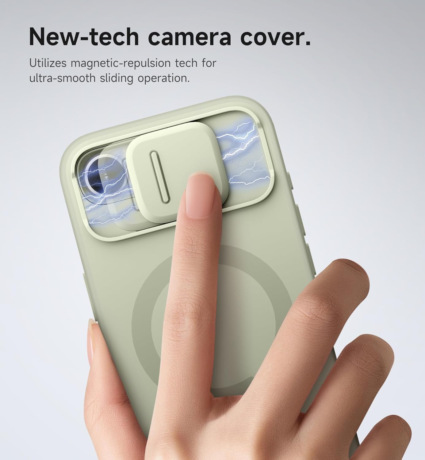 SURITCH for iPhone 12/12 Pro Case with Magnetic Camera Slide Cover and Adjustable Kickstand, Compatible with MagSafe, Shockproof Bumper Case Slim Protective Cover for iPhone 12/12 Pro 6.1 Inch, Black