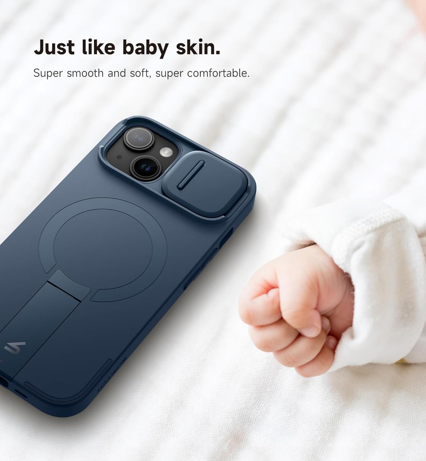 SURITCH for iPhone 12/12 Pro Case with Magnetic Camera Slide Cover and Adjustable Kickstand, Compatible with MagSafe, Shockproof Bumper Case Slim Protective Cover for iPhone 12/12 Pro 6.1 Inch, Black