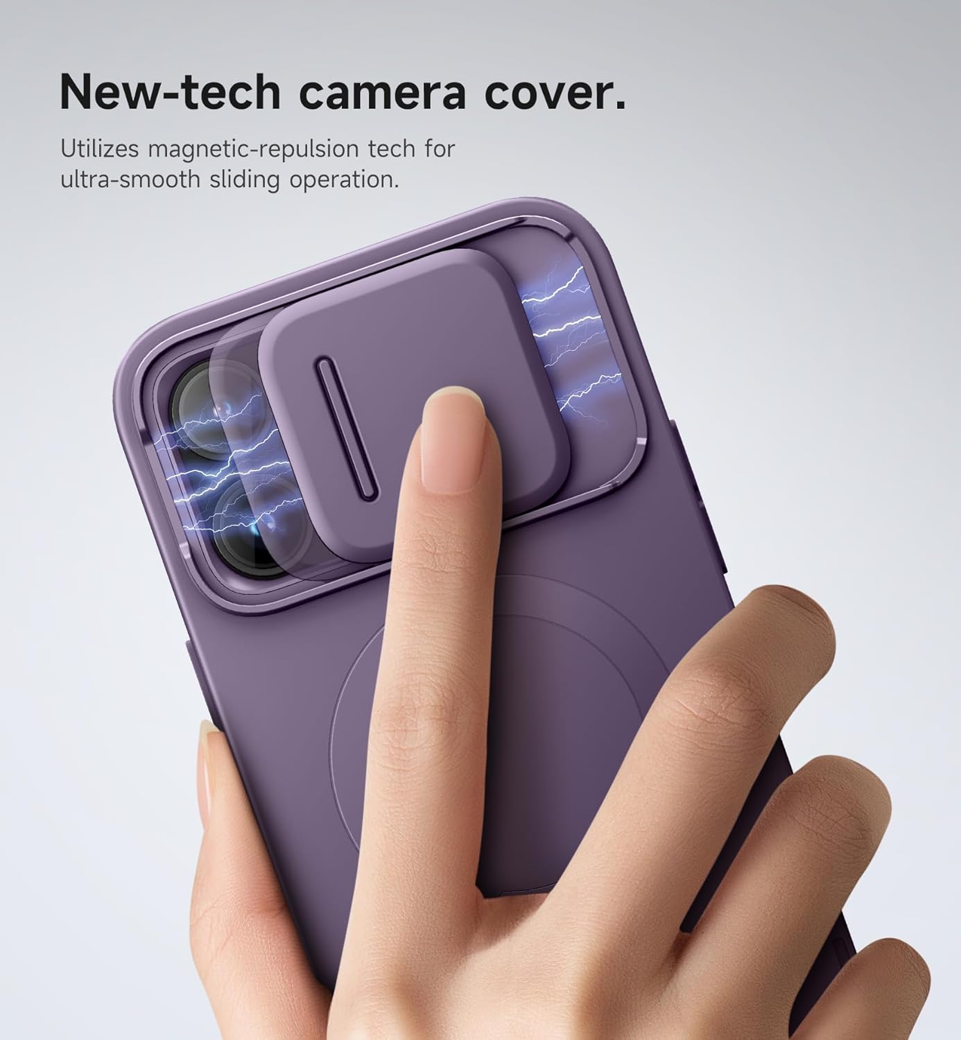 SURITCH for iPhone 12/12 Pro Case with Magnetic Camera Slide Cover and Adjustable Kickstand, Compatible with MagSafe, Shockproof Bumper Case Slim Protective Cover for iPhone 12/12 Pro 6.1 Inch, Black