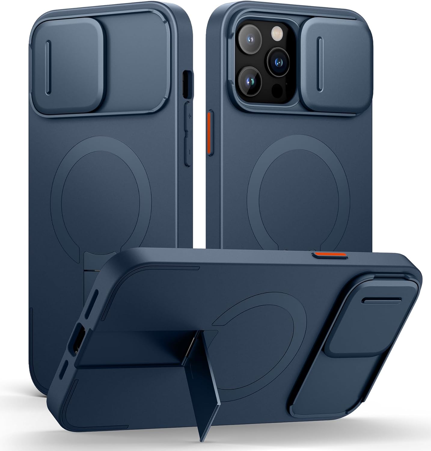 SURITCH for iPhone 12/12 Pro Case with Magnetic Camera Slide Cover and Adjustable Kickstand, Compatible with MagSafe, Shockproof Bumper Case Slim Protective Cover for iPhone 12/12 Pro 6.1 Inch, Black