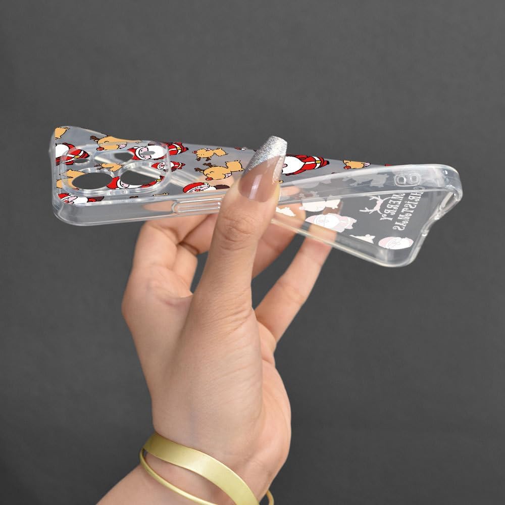 UEEBAI Christmas Phone Case for iPhone 16, Cute Merry Christmas Pattern Case Compatible with Magsafe Red Xmas Santa Tree Candy Pattern Cover for Women and Girls - Elk