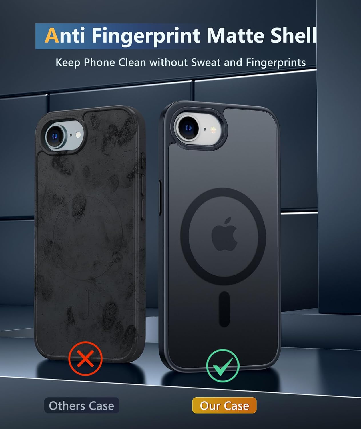 FNTCASE for iPhone 12 Phone Case: for iPhone 12 Pro Magnetic Matte Textured Military Grade Drop Protection Translucent Cell Cover - Slim Durable Shockproof Protective Bumper