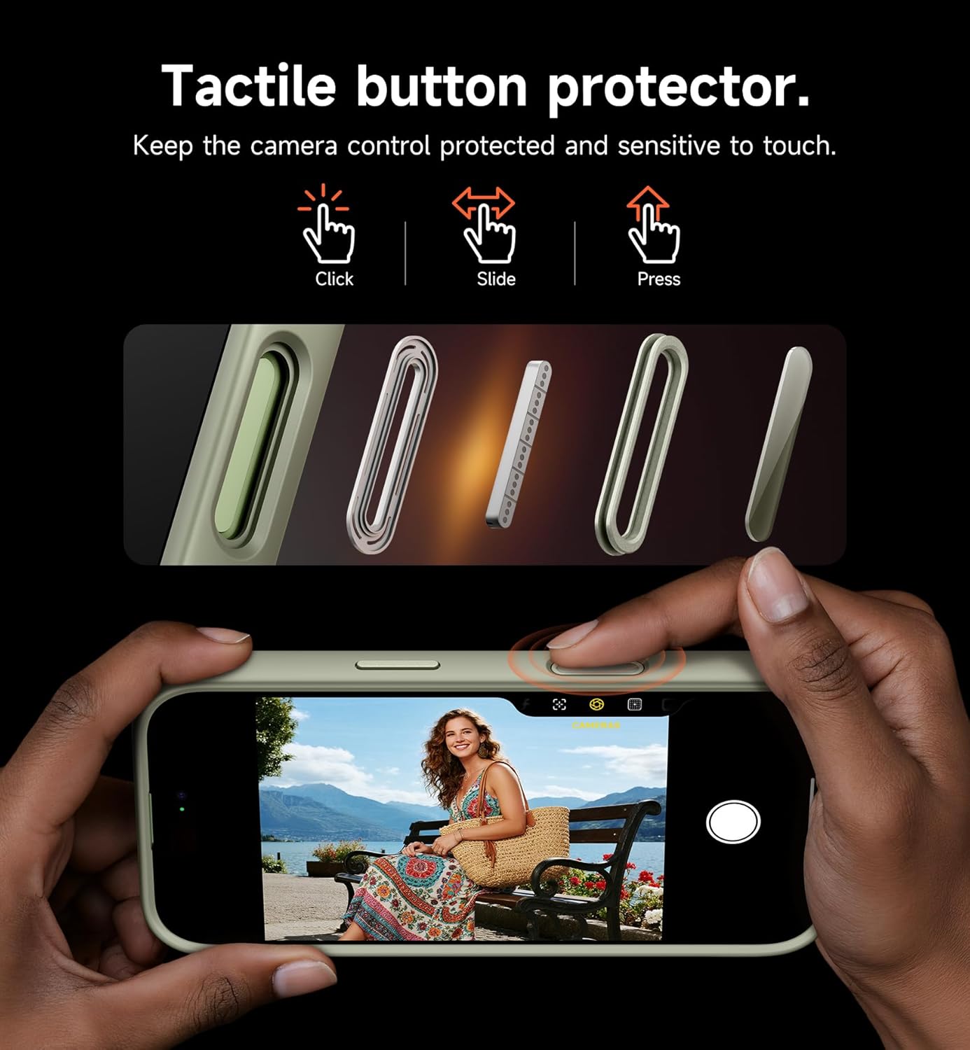 SURITCH for iPhone 12/12 Pro Case with Magnetic Camera Slide Cover and Adjustable Kickstand, Compatible with MagSafe, Shockproof Bumper Case Slim Protective Cover for iPhone 12/12 Pro 6.1 Inch, Black