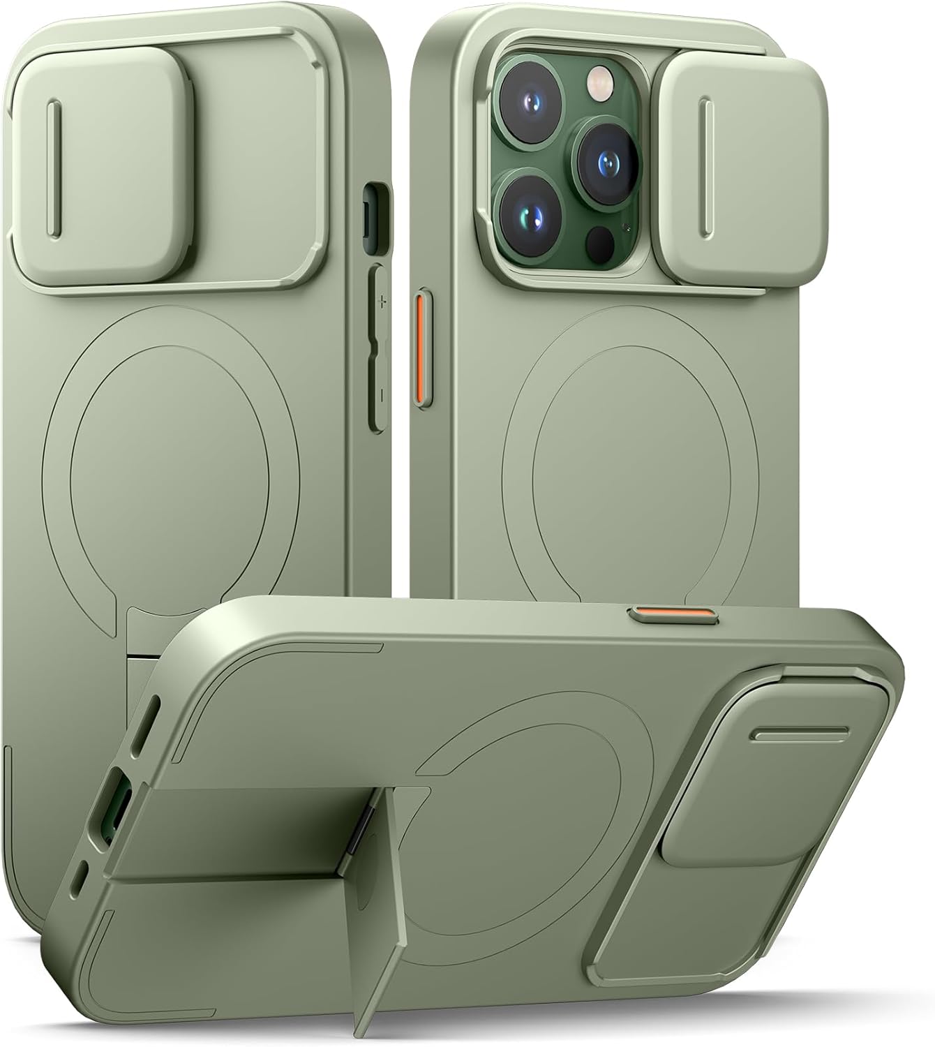 SURITCH for iPhone 12/12 Pro Case with Magnetic Camera Slide Cover and Adjustable Kickstand, Compatible with MagSafe, Shockproof Bumper Case Slim Protective Cover for iPhone 12/12 Pro 6.1 Inch, Black