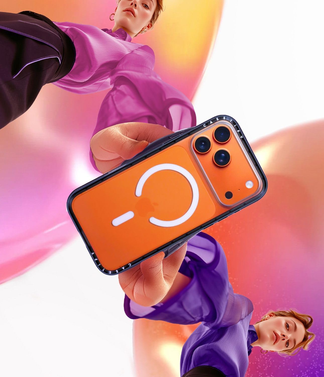 CASETiFY Compact iPhone 17 Pro Max Case [Slim and Sleek/Compatible with Magsafe / 4 ft. 2X Military Grade Drop Protection] - Fierce Tiger - Clear Black