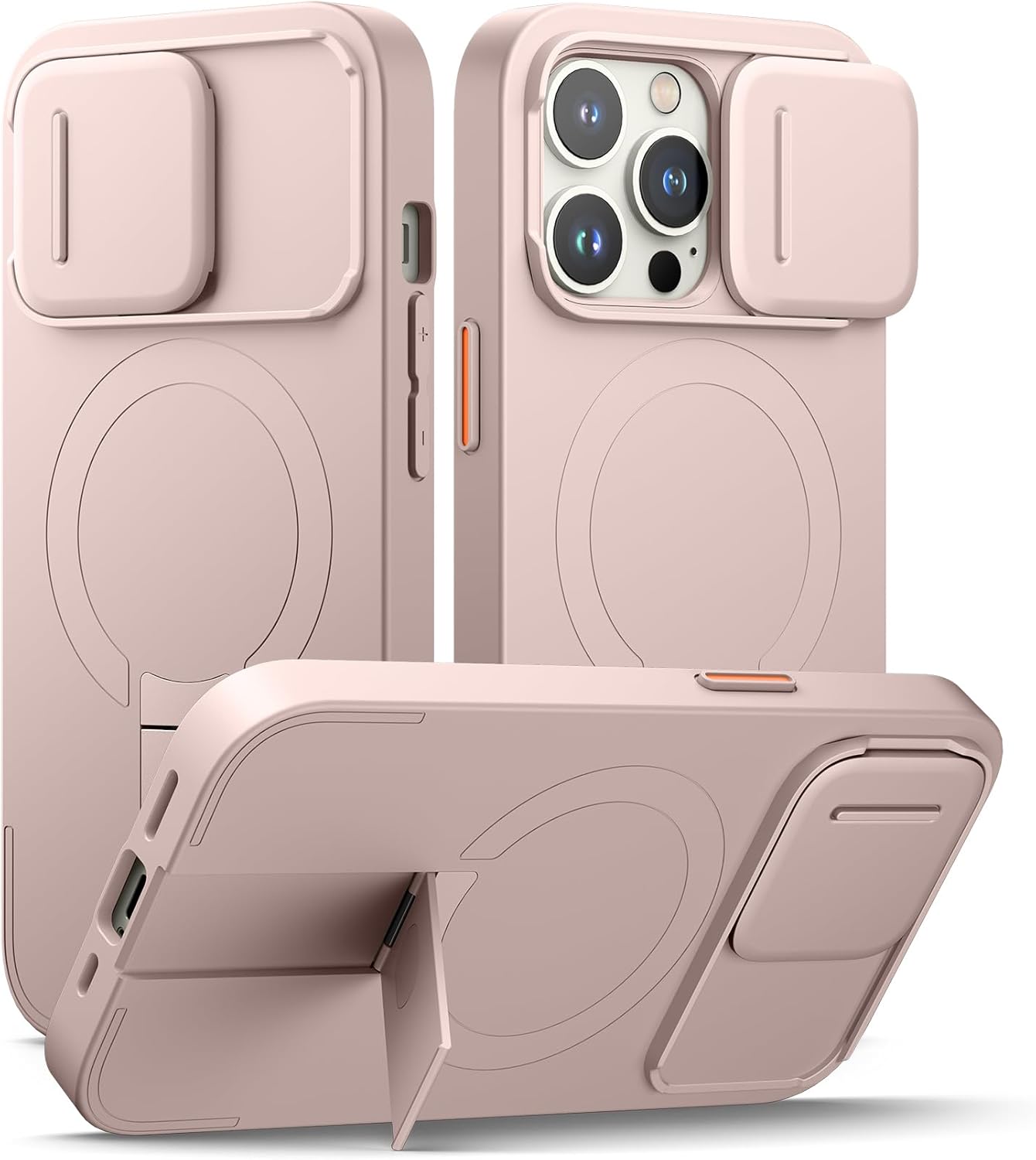 SURITCH for iPhone 12/12 Pro Case with Magnetic Camera Slide Cover and Adjustable Kickstand, Compatible with MagSafe, Shockproof Bumper Case Slim Protective Cover for iPhone 12/12 Pro 6.1 Inch, Black