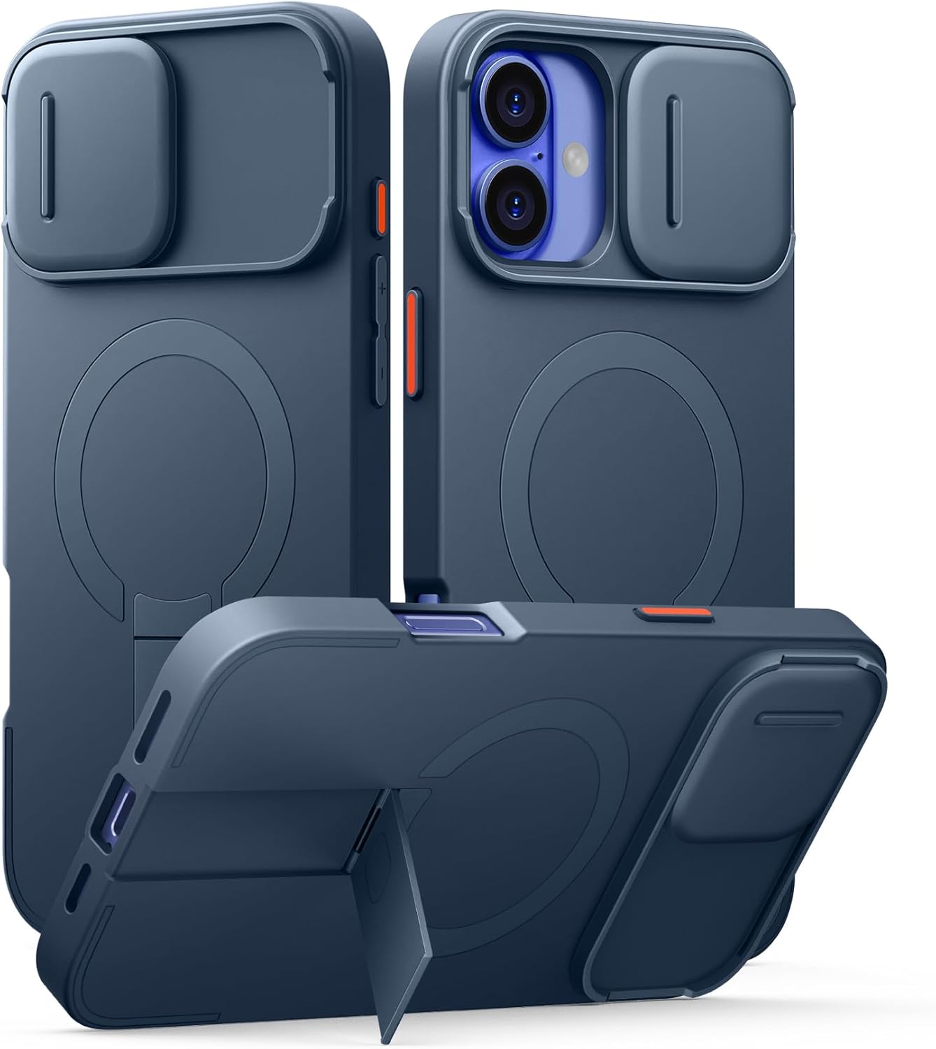 SURITCH for iPhone 12/12 Pro Case with Magnetic Camera Slide Cover and Adjustable Kickstand, Compatible with MagSafe, Shockproof Bumper Case Slim Protective Cover for iPhone 12/12 Pro 6.1 Inch, Black