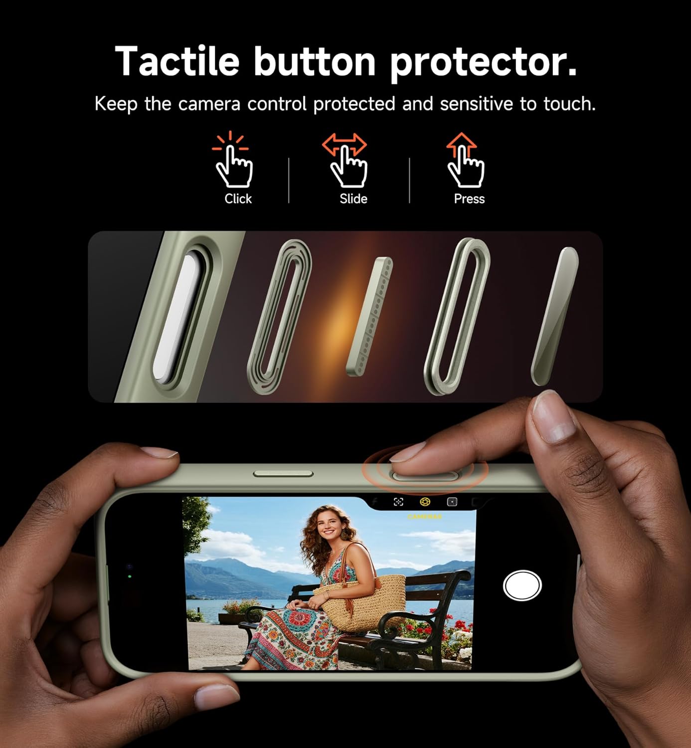 SURITCH for iPhone 12/12 Pro Case with Magnetic Camera Slide Cover and Adjustable Kickstand, Compatible with MagSafe, Shockproof Bumper Case Slim Protective Cover for iPhone 12/12 Pro 6.1 Inch, Black