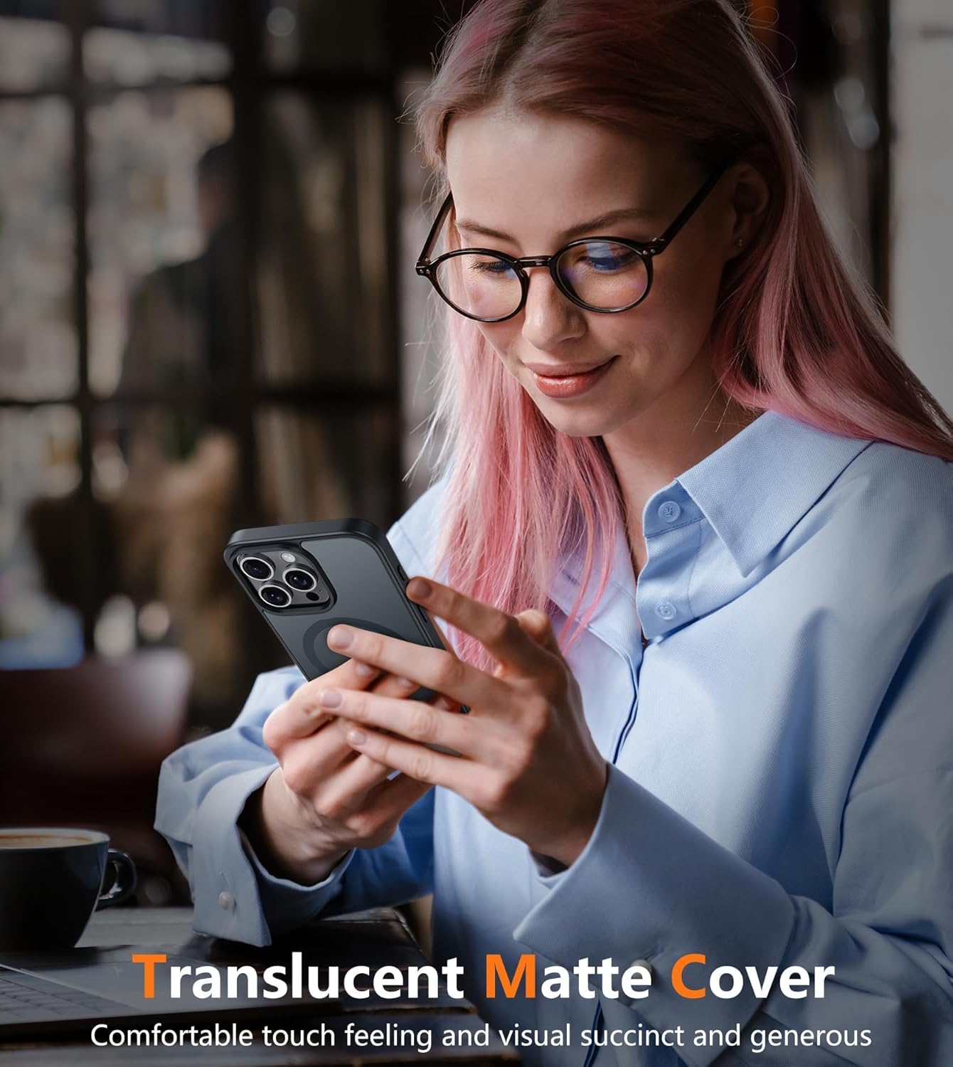 FNTCASE for iPhone 12 Phone Case: for iPhone 12 Pro Magnetic Matte Textured Military Grade Drop Protection Translucent Cell Cover - Slim Durable Shockproof Protective Bumper