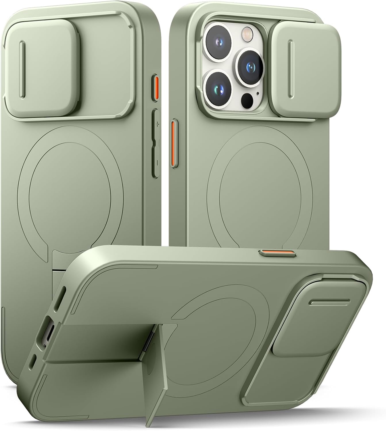 SURITCH for iPhone 12/12 Pro Case with Magnetic Camera Slide Cover and Adjustable Kickstand, Compatible with MagSafe, Shockproof Bumper Case Slim Protective Cover for iPhone 12/12 Pro 6.1 Inch, Black