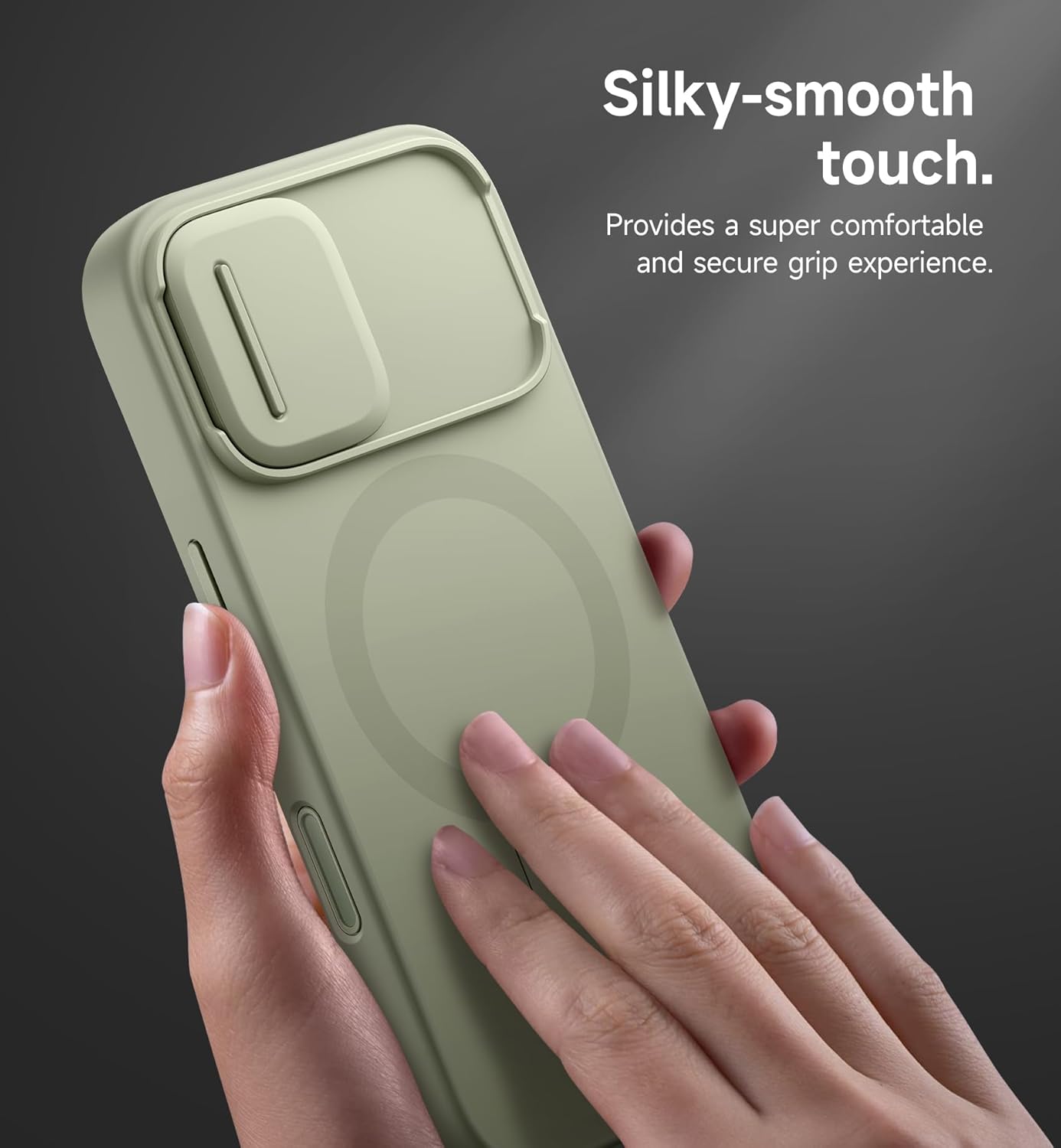 SURITCH for iPhone 12/12 Pro Case with Magnetic Camera Slide Cover and Adjustable Kickstand, Compatible with MagSafe, Shockproof Bumper Case Slim Protective Cover for iPhone 12/12 Pro 6.1 Inch, Black