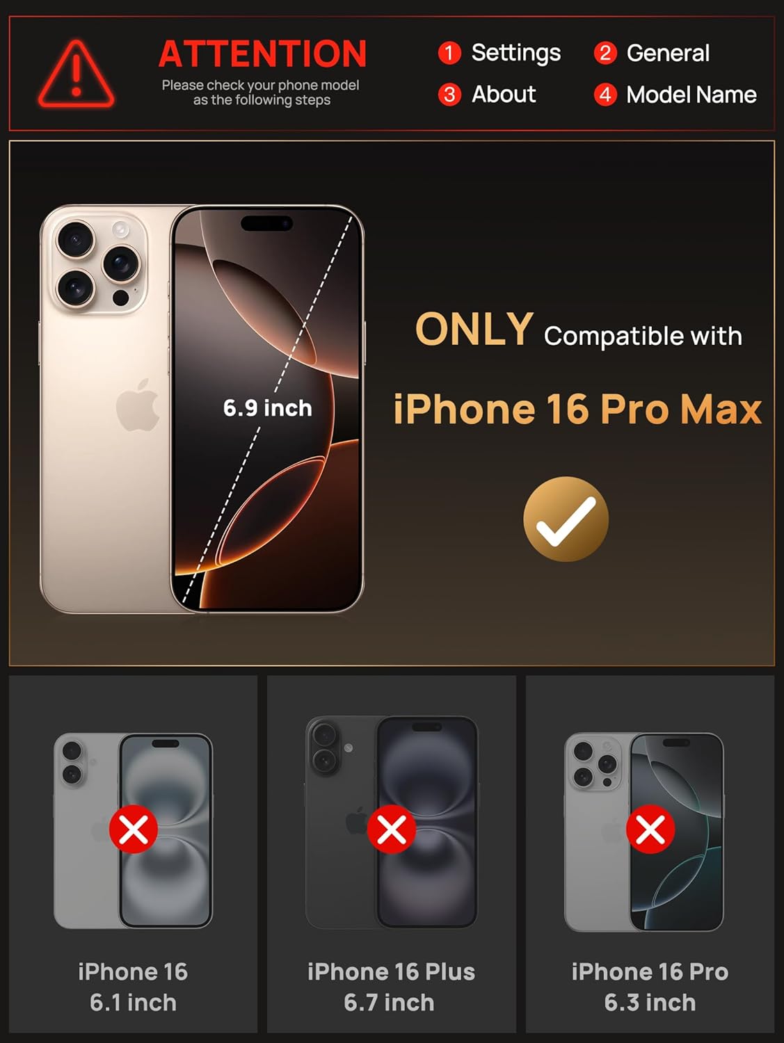 Vihibii for iPhone 17 Pro Case Wallet with Card Holder (4 Cards) [RFID Blocking] & Slide Camera Cover, Military Grade Drop Protection, Rugged Hard Back & Silicone Edge Phone Case 6.3 5G 2025, Black