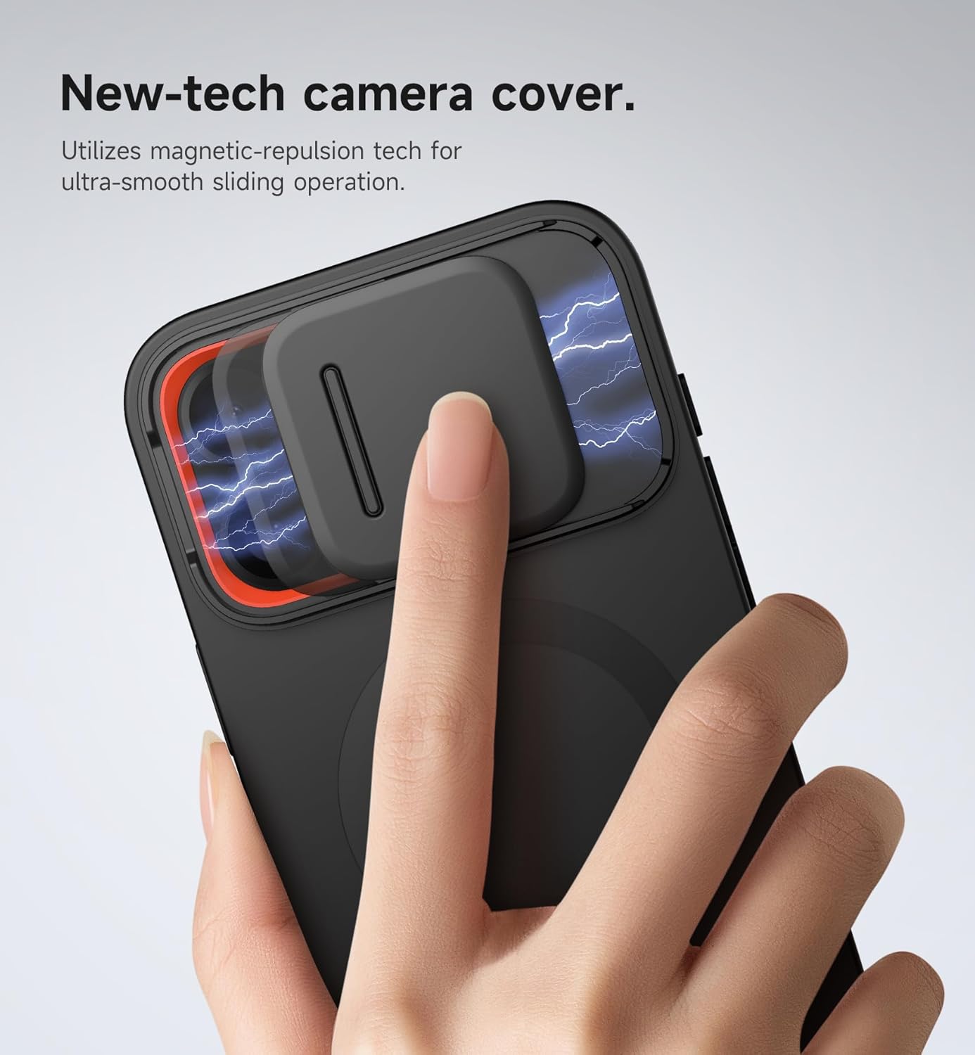 SURITCH for iPhone 12/12 Pro Case with Magnetic Camera Slide Cover and Adjustable Kickstand, Compatible with MagSafe, Shockproof Bumper Case Slim Protective Cover for iPhone 12/12 Pro 6.1 Inch, Black