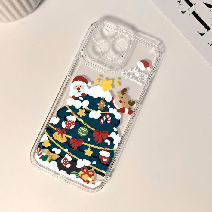 UEEBAI Christmas Phone Case for iPhone 16, Cute Merry Christmas Pattern Case Compatible with Magsafe Red Xmas Santa Tree Candy Pattern Cover for Women and Girls - Elk