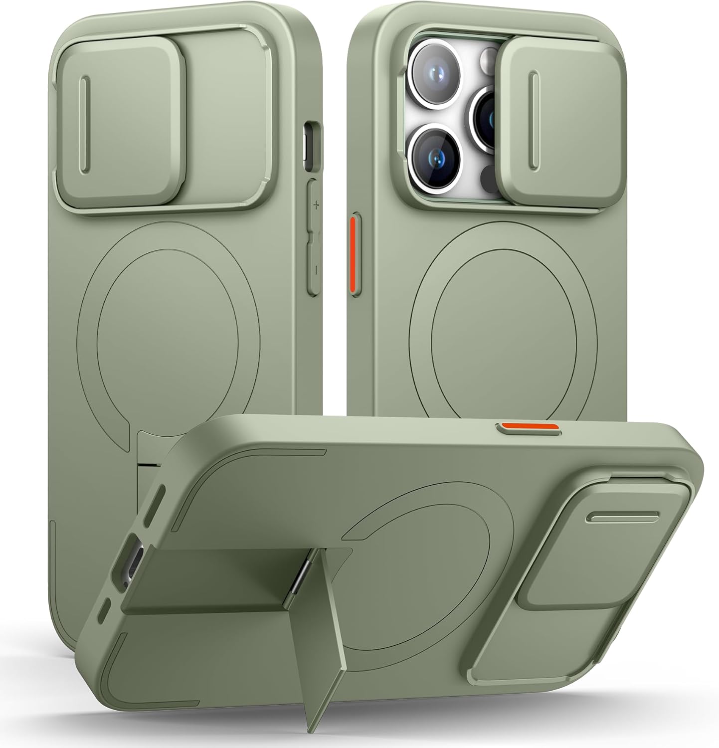 SURITCH for iPhone 12/12 Pro Case with Magnetic Camera Slide Cover and Adjustable Kickstand, Compatible with MagSafe, Shockproof Bumper Case Slim Protective Cover for iPhone 12/12 Pro 6.1 Inch, Black