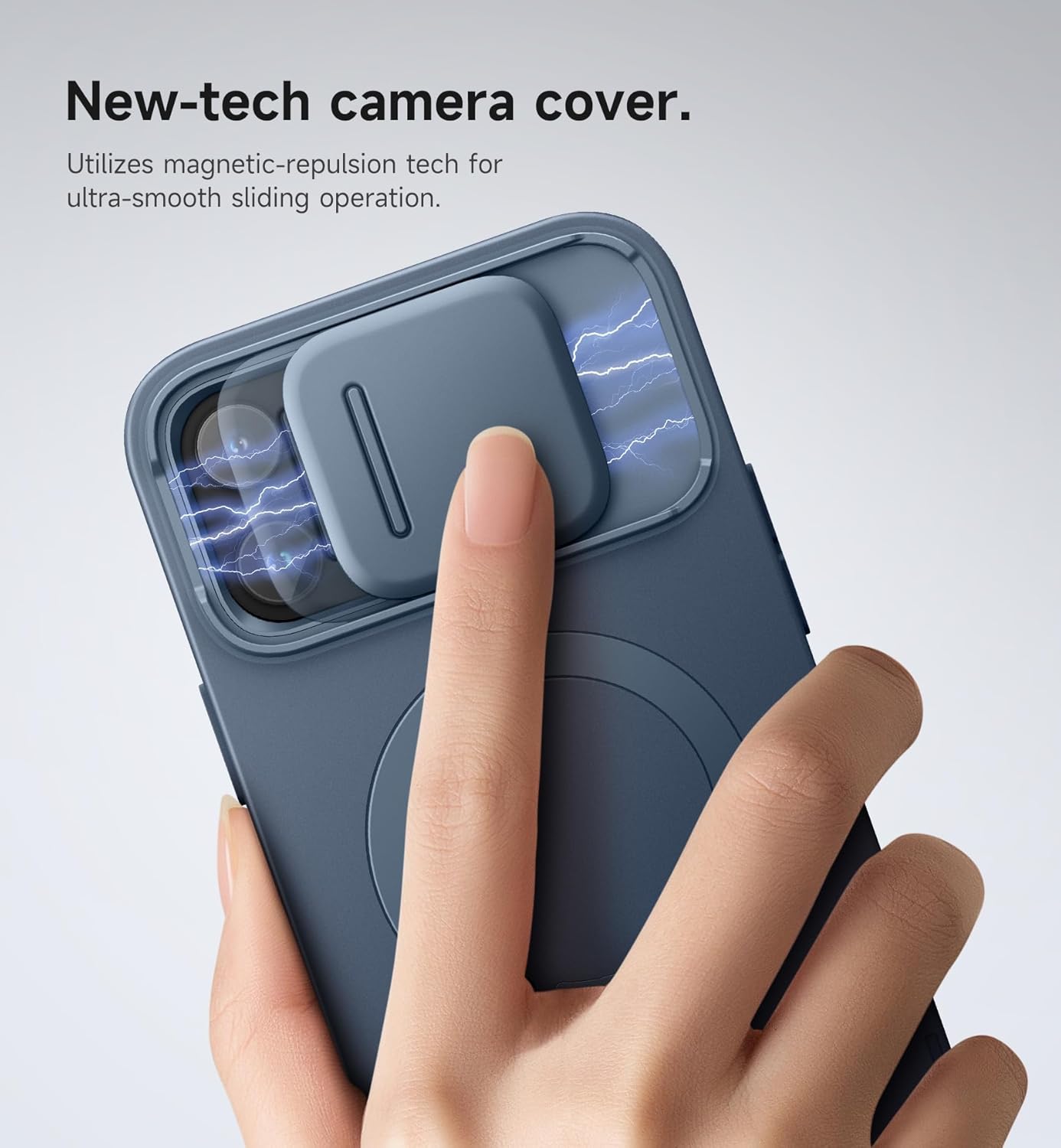 SURITCH for iPhone 12/12 Pro Case with Magnetic Camera Slide Cover and Adjustable Kickstand, Compatible with MagSafe, Shockproof Bumper Case Slim Protective Cover for iPhone 12/12 Pro 6.1 Inch, Black