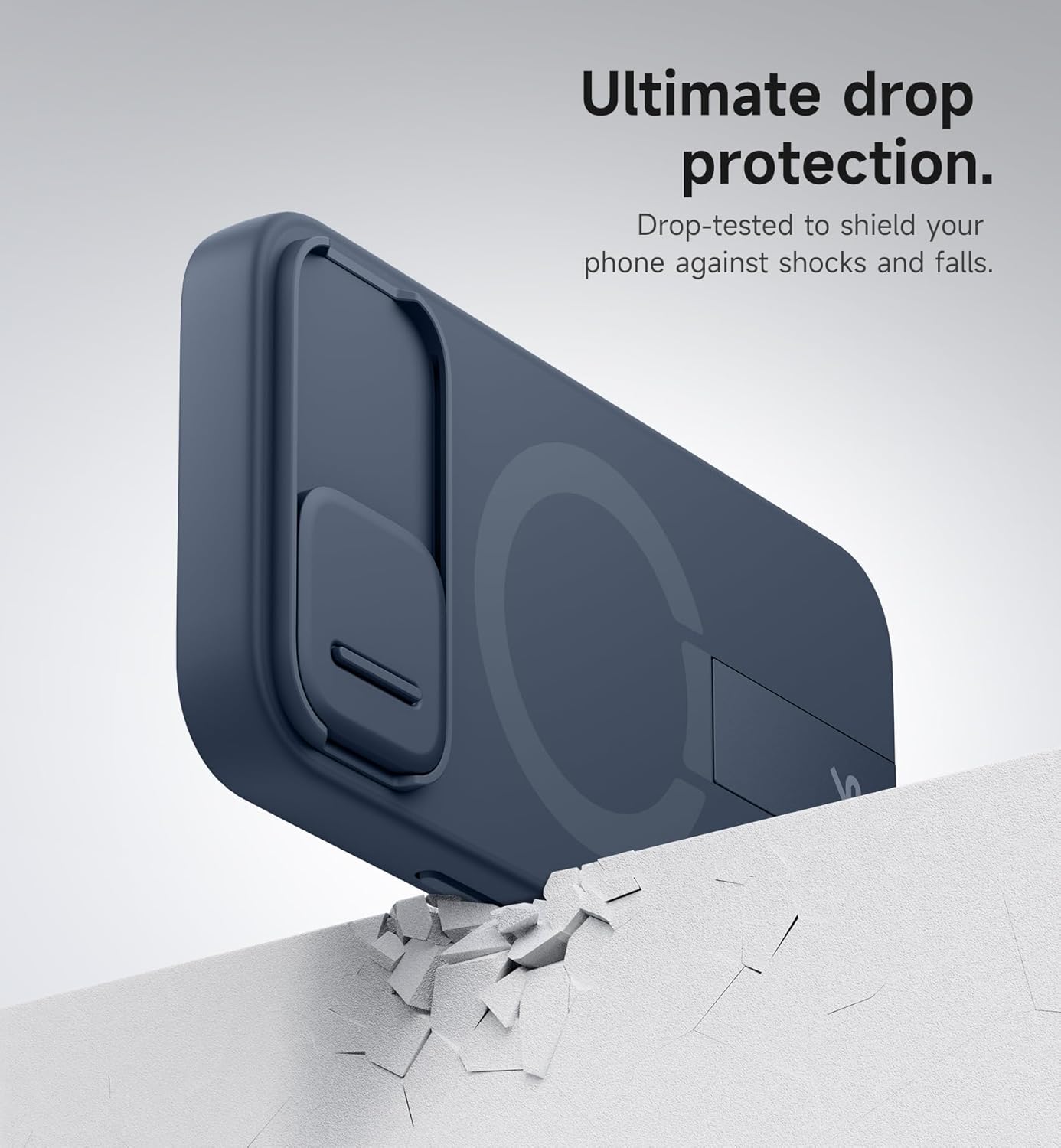 SURITCH for iPhone 12/12 Pro Case with Magnetic Camera Slide Cover and Adjustable Kickstand, Compatible with MagSafe, Shockproof Bumper Case Slim Protective Cover for iPhone 12/12 Pro 6.1 Inch, Black