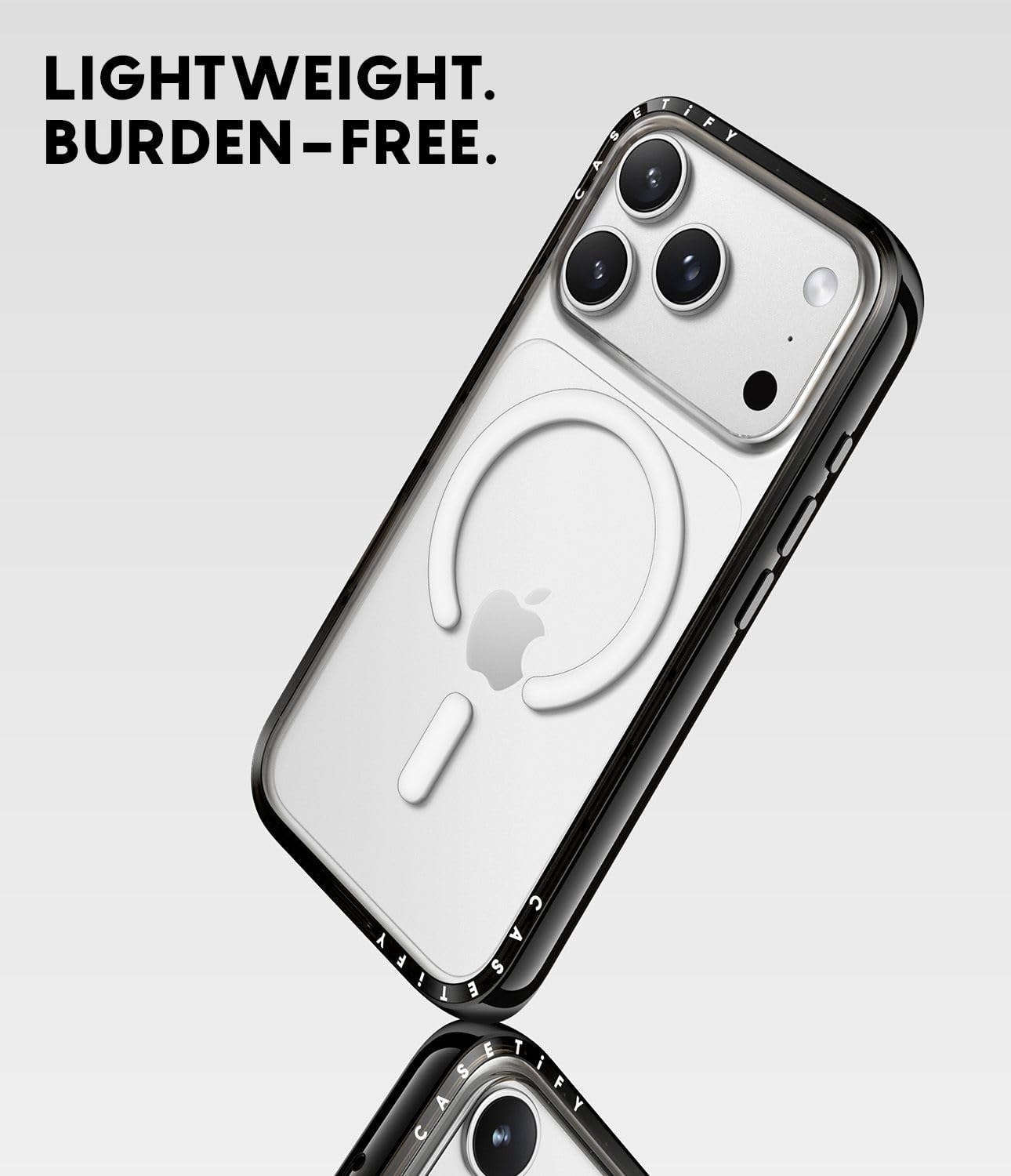 CASETiFY Compact iPhone 17 Pro Max Case [Slim and Sleek/Compatible with Magsafe / 4 ft. 2X Military Grade Drop Protection] - Fierce Tiger - Clear Black