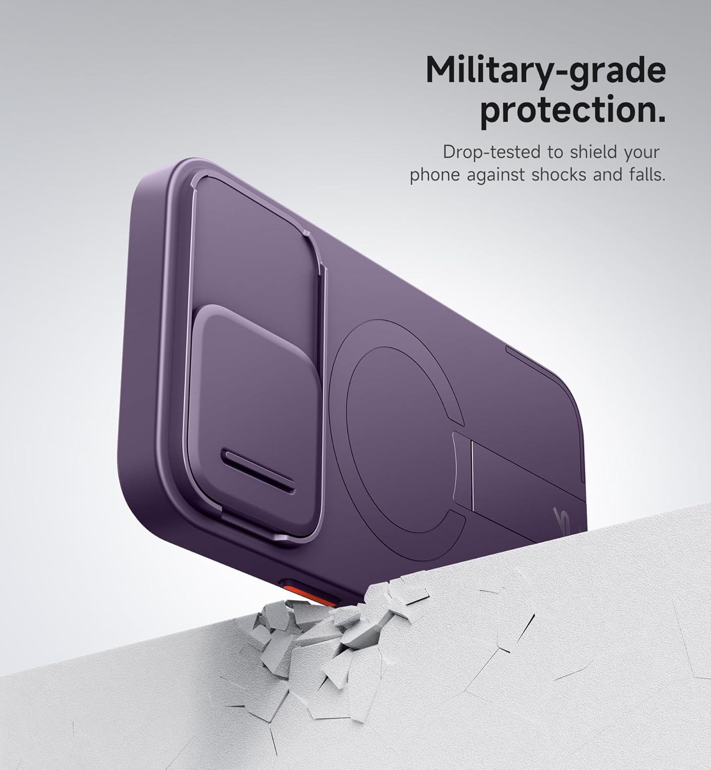 SURITCH for iPhone 12/12 Pro Case with Magnetic Camera Slide Cover and Adjustable Kickstand, Compatible with MagSafe, Shockproof Bumper Case Slim Protective Cover for iPhone 12/12 Pro 6.1 Inch, Black