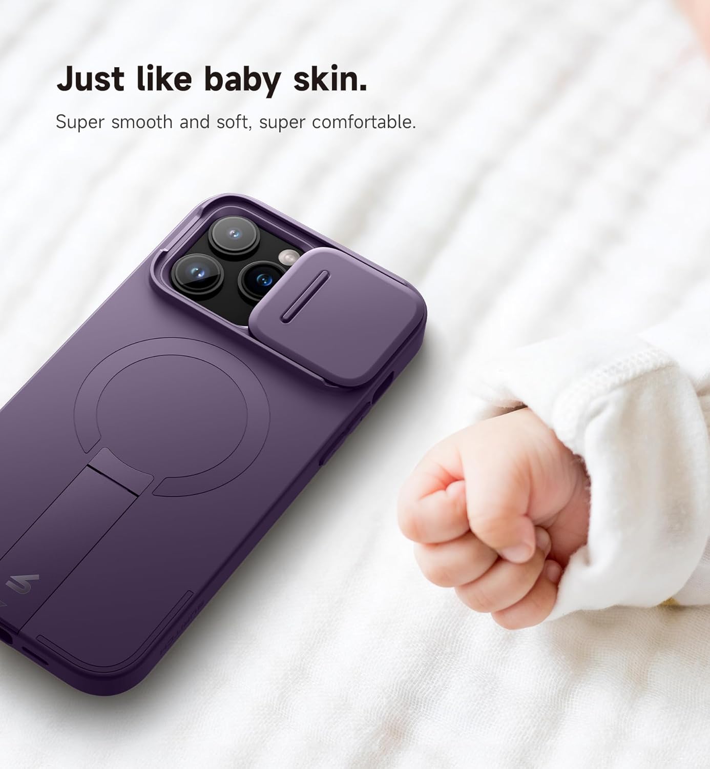 SURITCH for iPhone 12/12 Pro Case with Magnetic Camera Slide Cover and Adjustable Kickstand, Compatible with MagSafe, Shockproof Bumper Case Slim Protective Cover for iPhone 12/12 Pro 6.1 Inch, Black