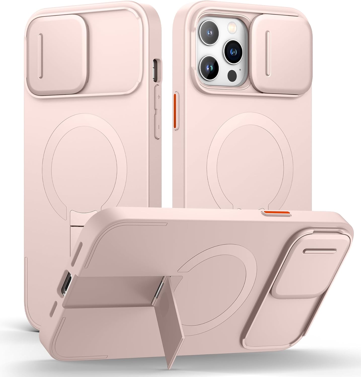 SURITCH for iPhone 12/12 Pro Case with Magnetic Camera Slide Cover and Adjustable Kickstand, Compatible with MagSafe, Shockproof Bumper Case Slim Protective Cover for iPhone 12/12 Pro 6.1 Inch, Black