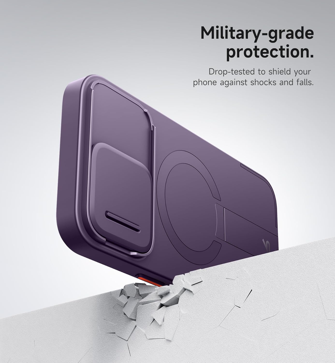 SURITCH for iPhone 12/12 Pro Case with Magnetic Camera Slide Cover and Adjustable Kickstand, Compatible with MagSafe, Shockproof Bumper Case Slim Protective Cover for iPhone 12/12 Pro 6.1 Inch, Black