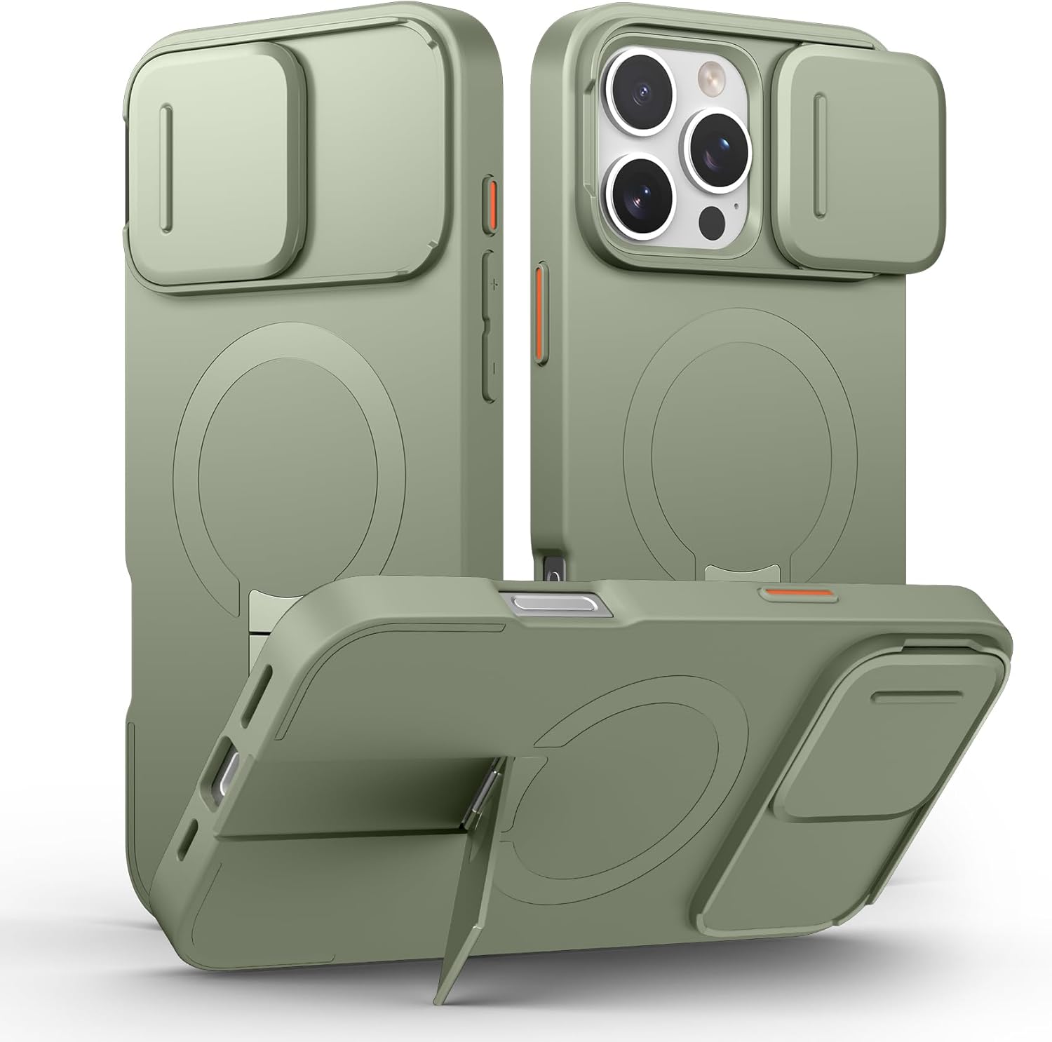 SURITCH for iPhone 12/12 Pro Case with Magnetic Camera Slide Cover and Adjustable Kickstand, Compatible with MagSafe, Shockproof Bumper Case Slim Protective Cover for iPhone 12/12 Pro 6.1 Inch, Black