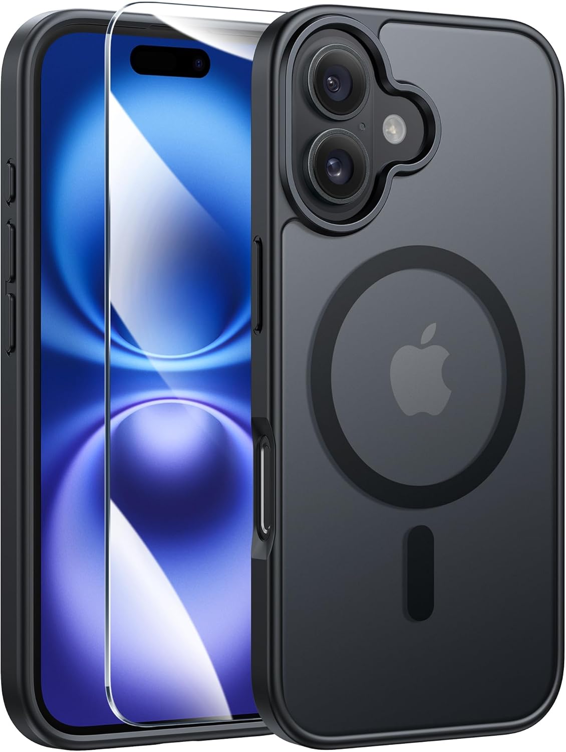 FNTCASE for iPhone 12 Phone Case: for iPhone 12 Pro Magnetic Matte Textured Military Grade Drop Protection Translucent Cell Cover - Slim Durable Shockproof Protective Bumper