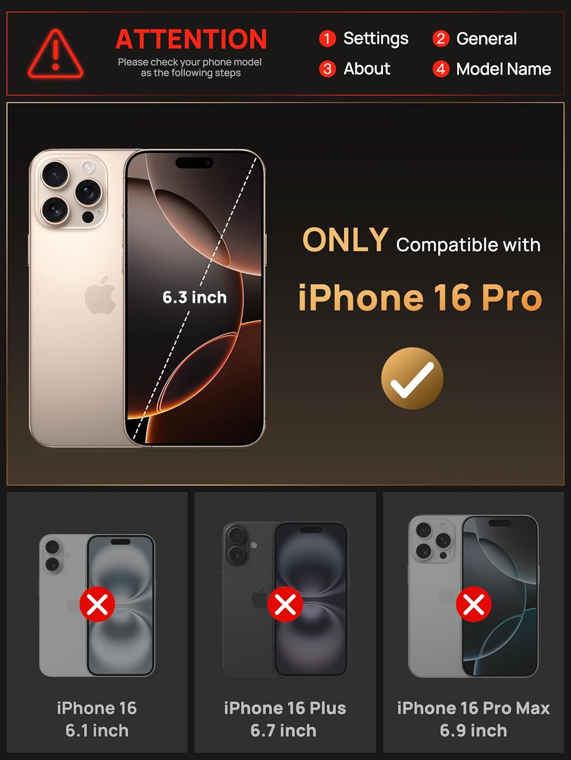 Vihibii for iPhone 17 Pro Case Wallet with Card Holder (4 Cards) [RFID Blocking] & Slide Camera Cover, Military Grade Drop Protection, Rugged Hard Back & Silicone Edge Phone Case 6.3 5G 2025, Black