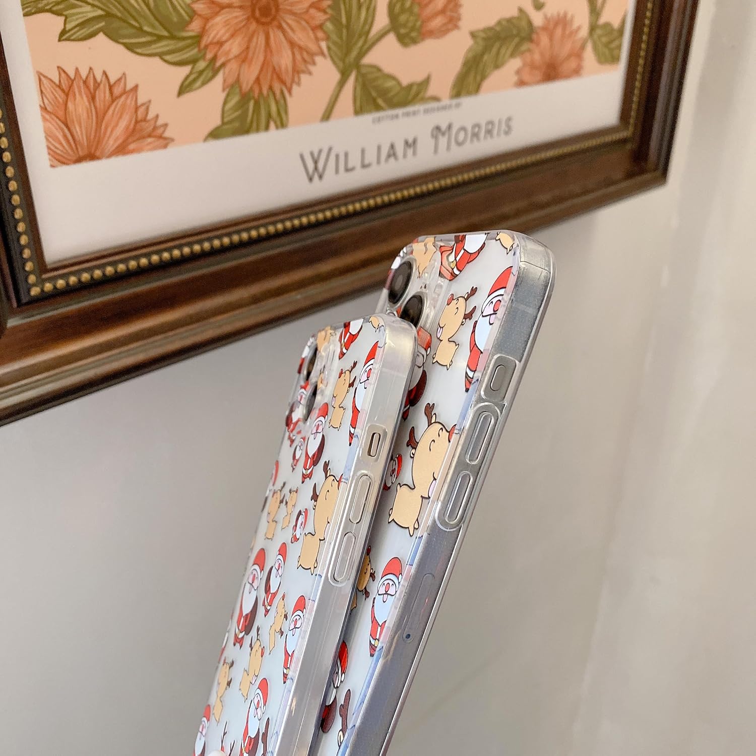 UEEBAI Christmas Phone Case for iPhone 16, Cute Merry Christmas Pattern Case Compatible with Magsafe Red Xmas Santa Tree Candy Pattern Cover for Women and Girls - Elk