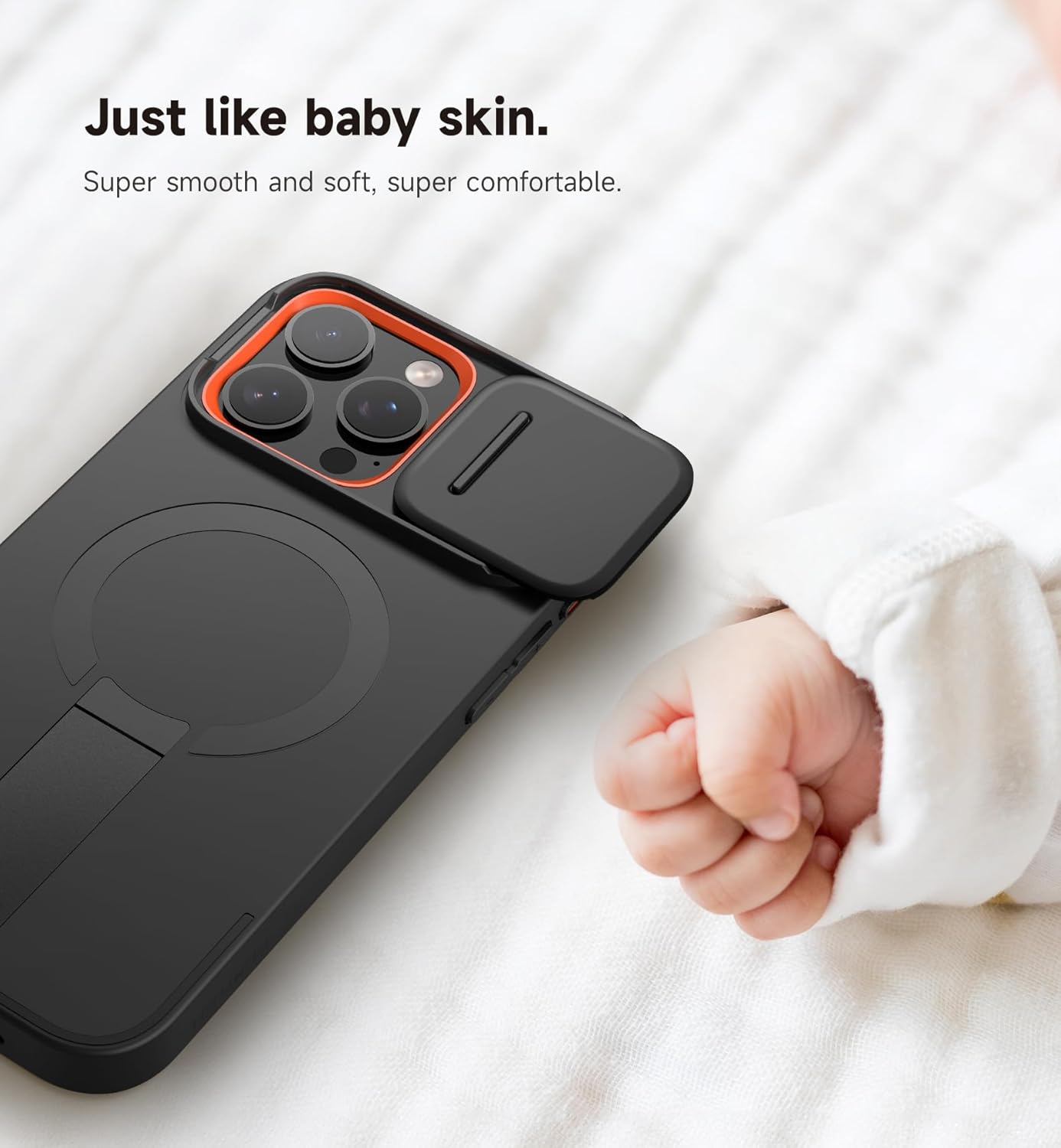 SURITCH for iPhone 12/12 Pro Case with Magnetic Camera Slide Cover and Adjustable Kickstand, Compatible with MagSafe, Shockproof Bumper Case Slim Protective Cover for iPhone 12/12 Pro 6.1 Inch, Black