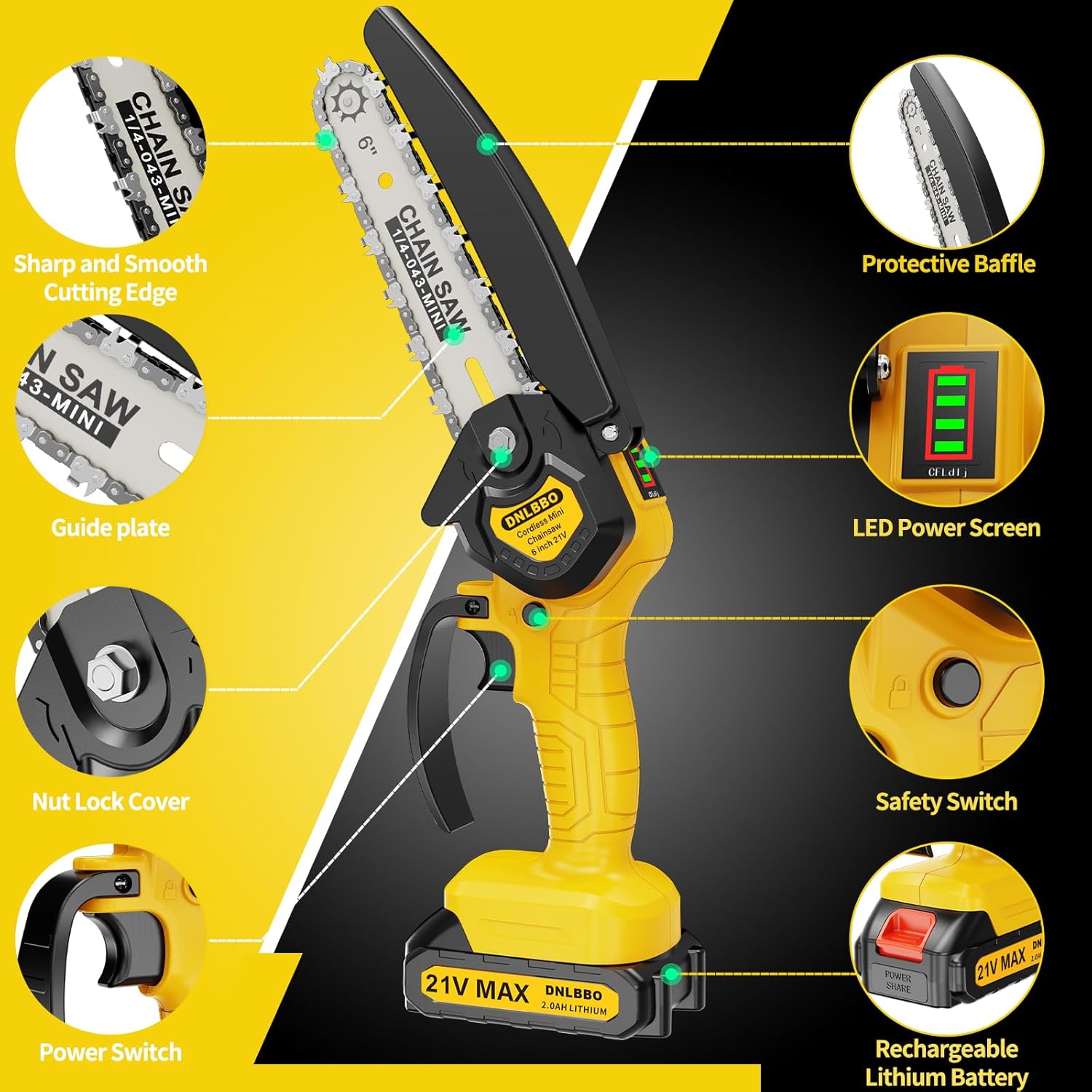 ‌2-in-1 Cordless Pole Saw & 6