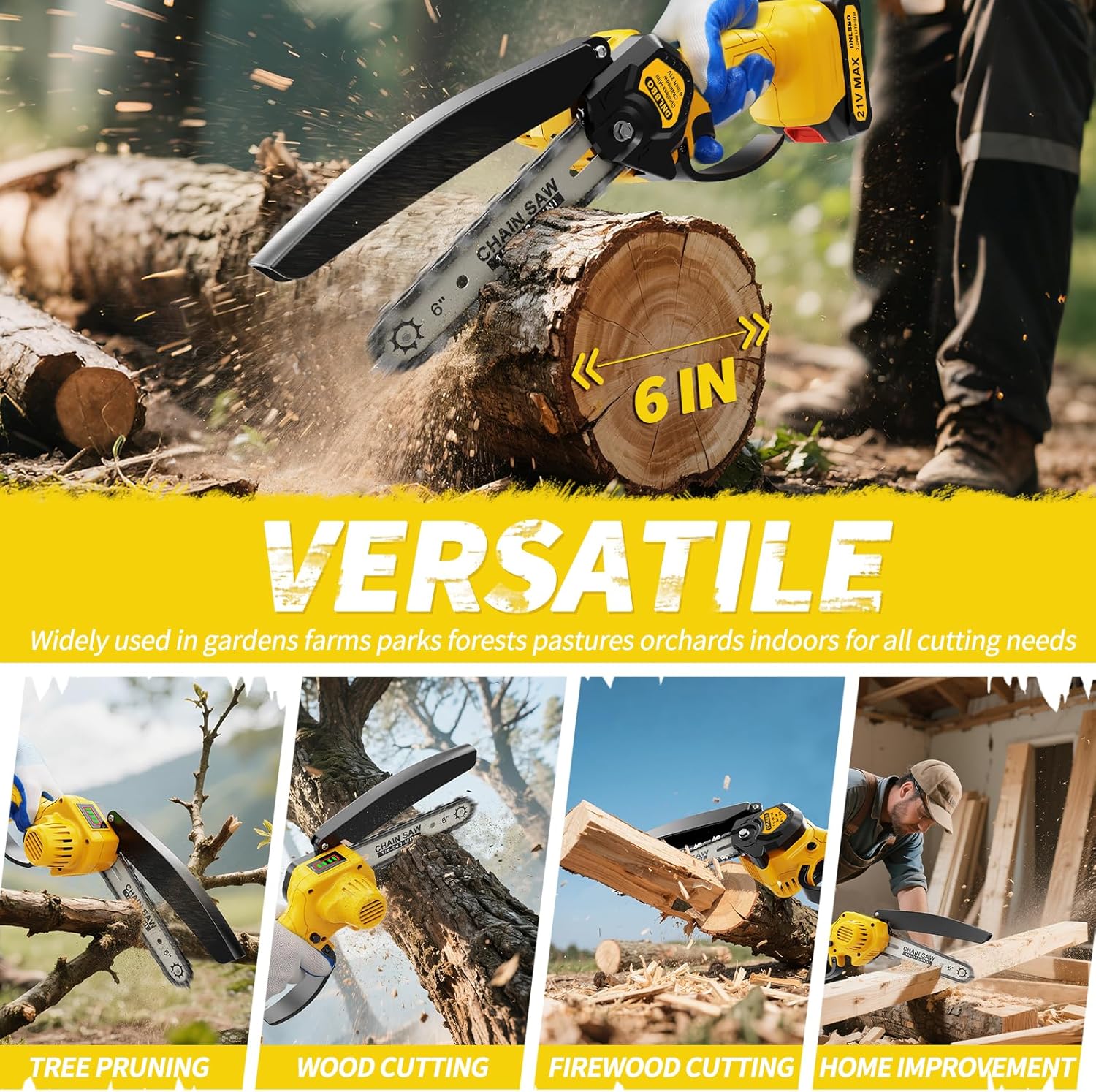 ‌2-in-1 Cordless Pole Saw & 6