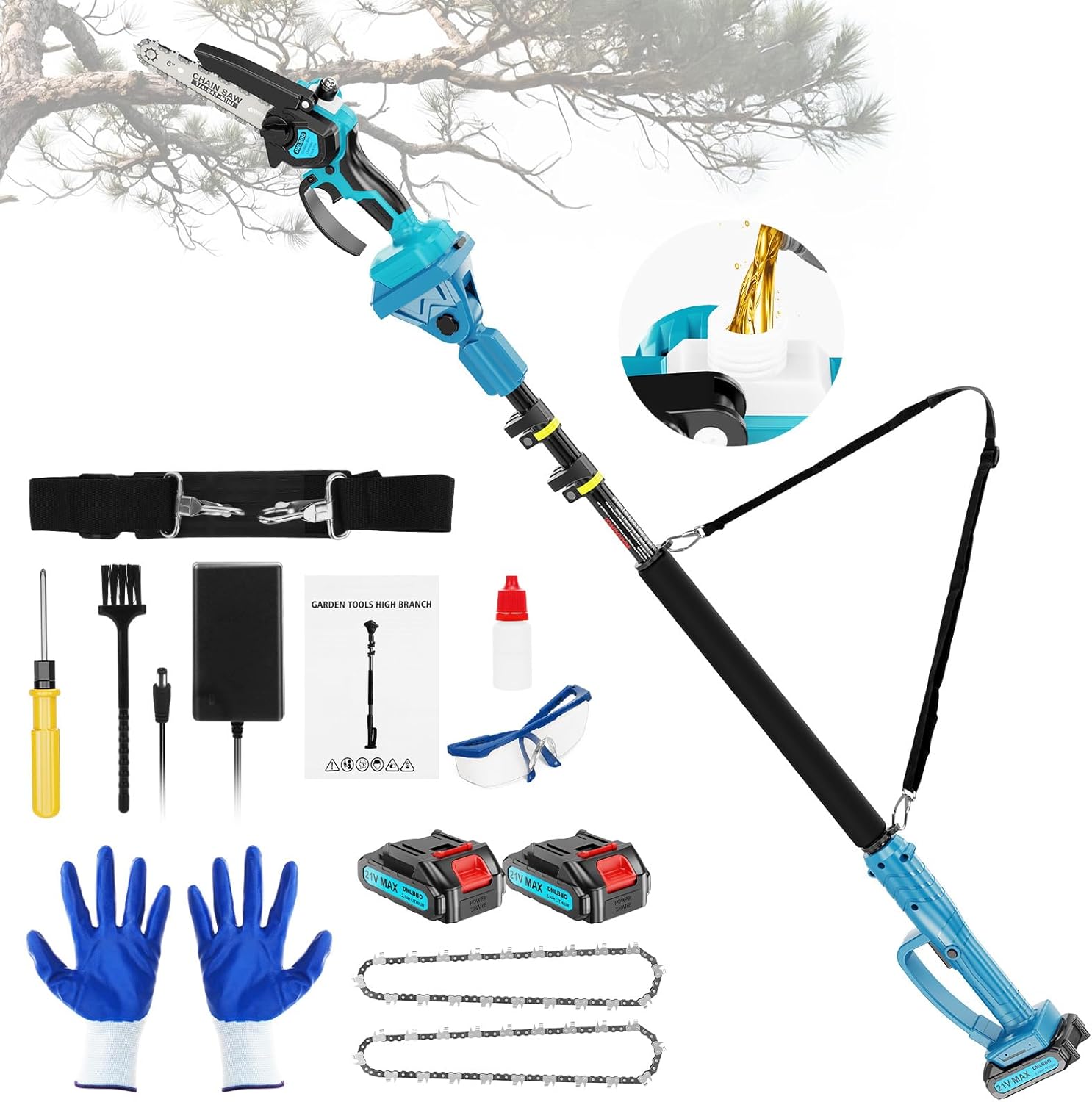 ‌2-in-1 Cordless Pole Saw & 6